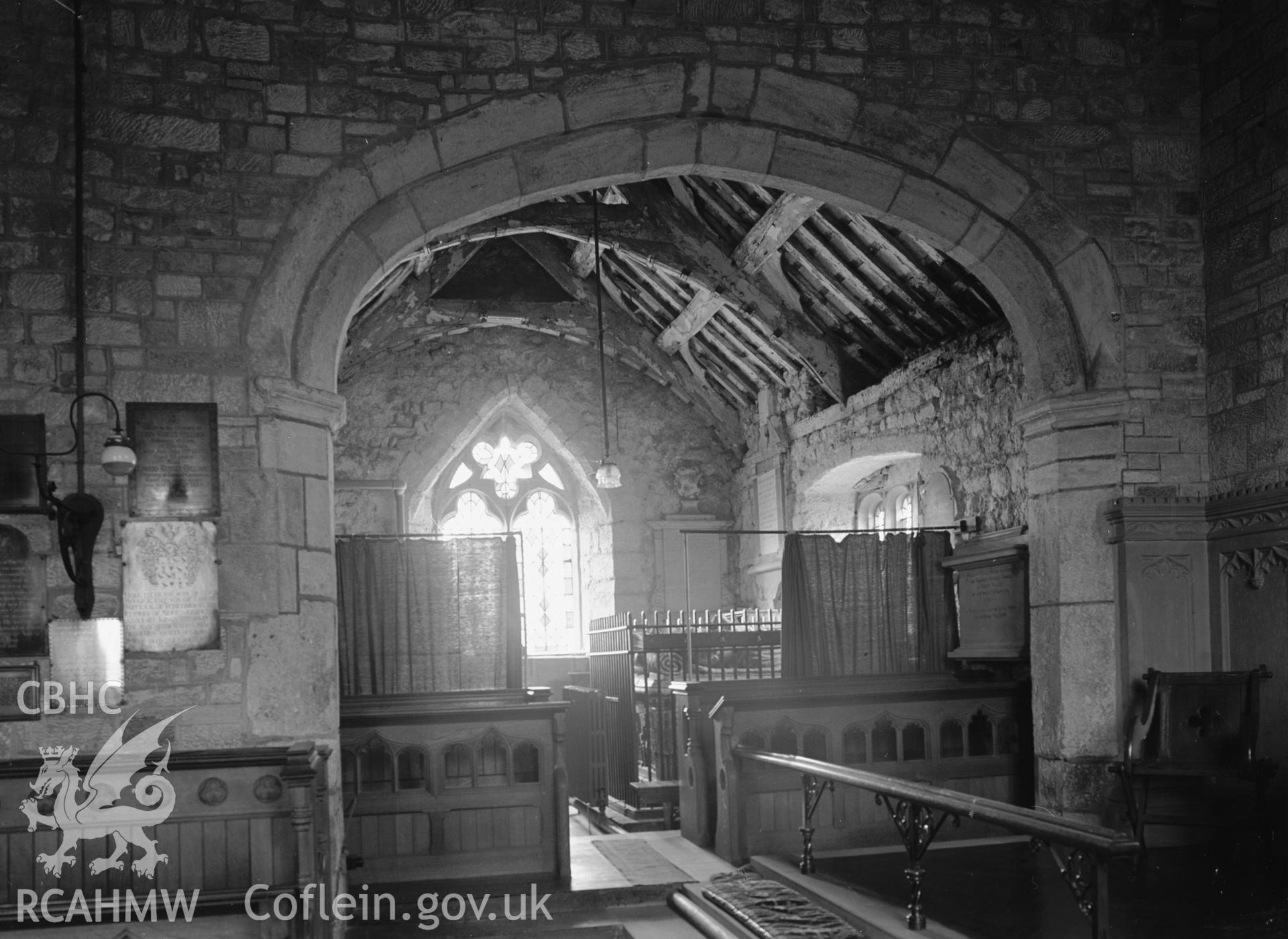 Interior view looking north towards Vaynol Chapel.