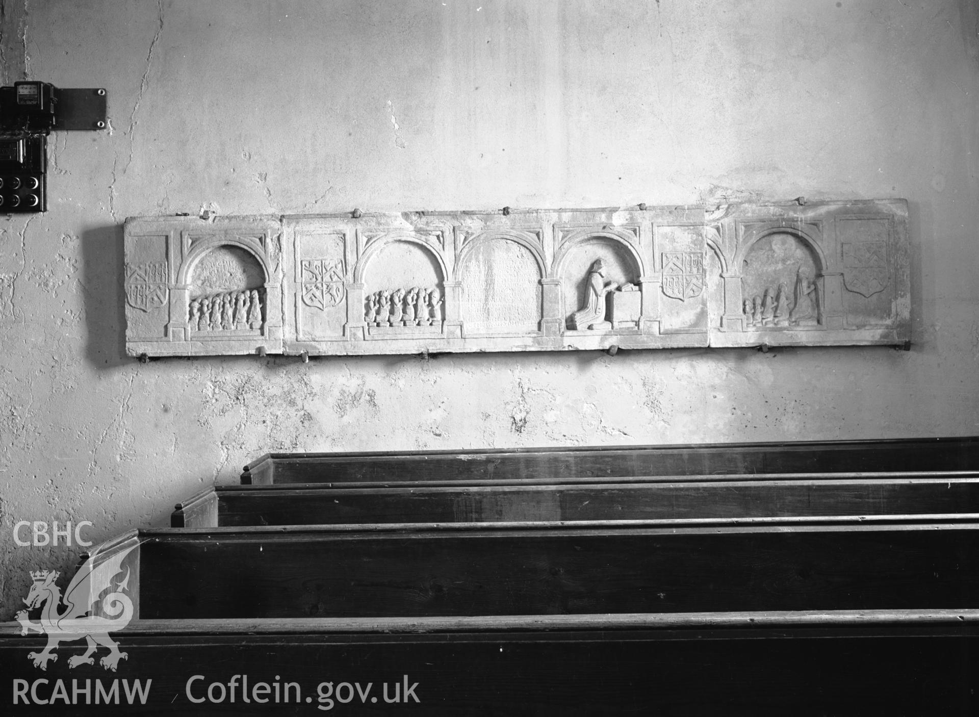 Interior view showing 1612 tomb chest.