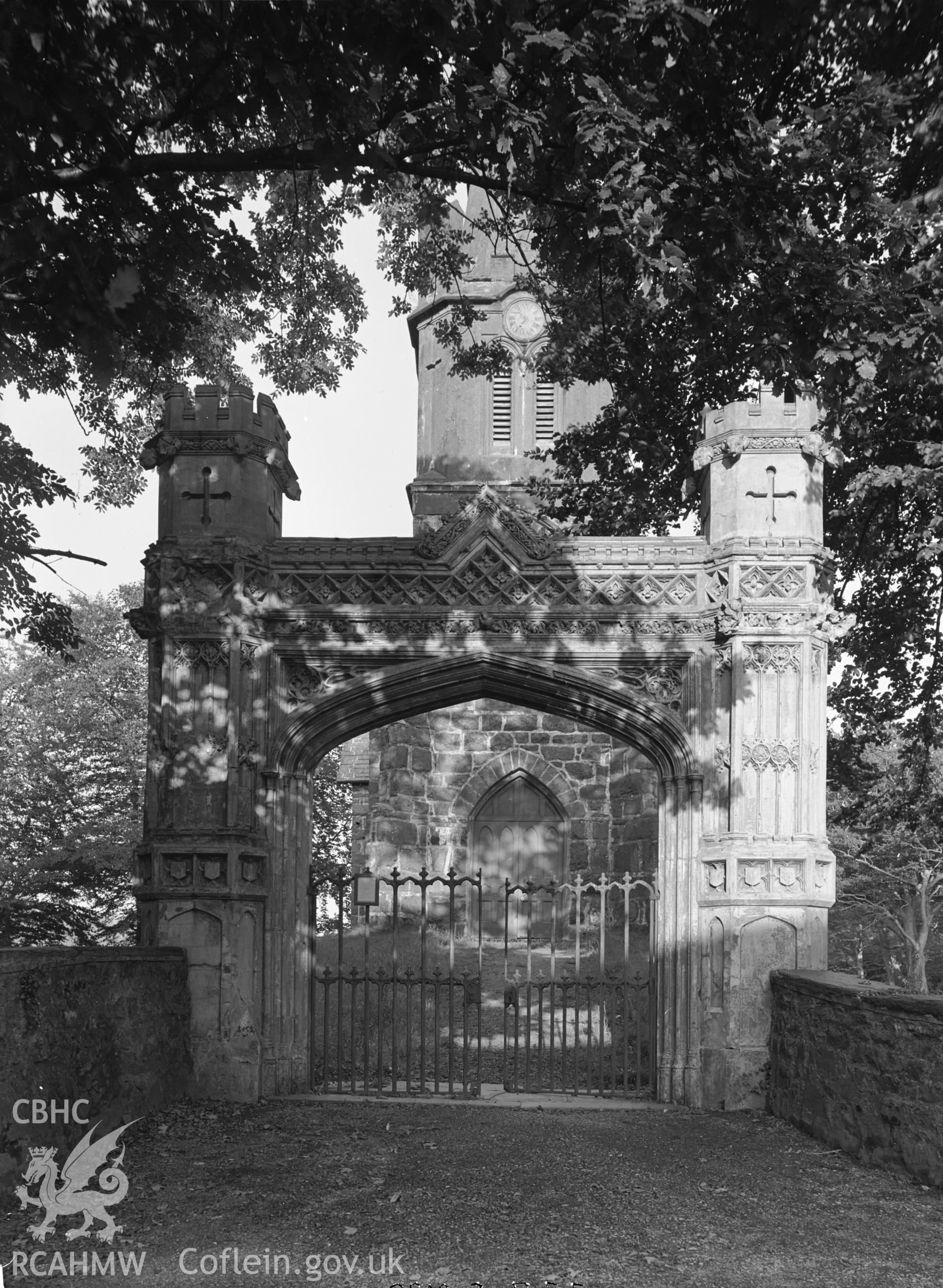 Exterior view showing terracotta gable.