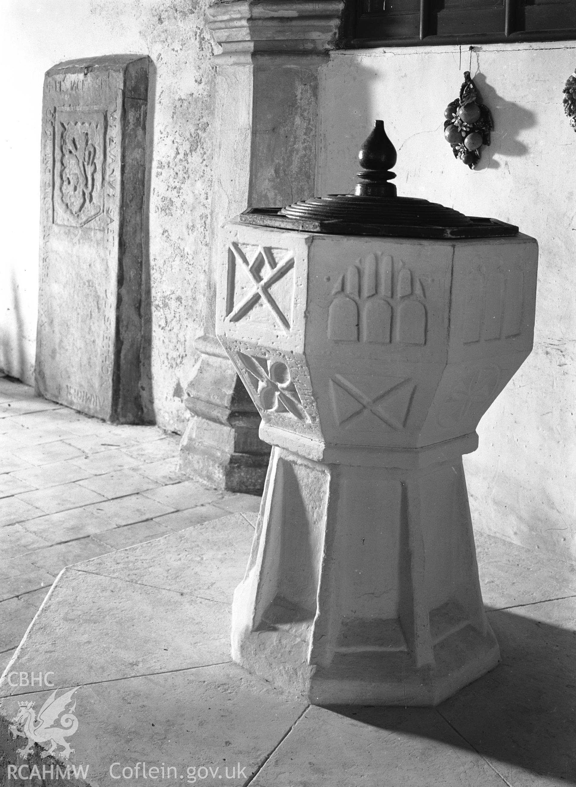 Interior view showing C12th font from the north-east.