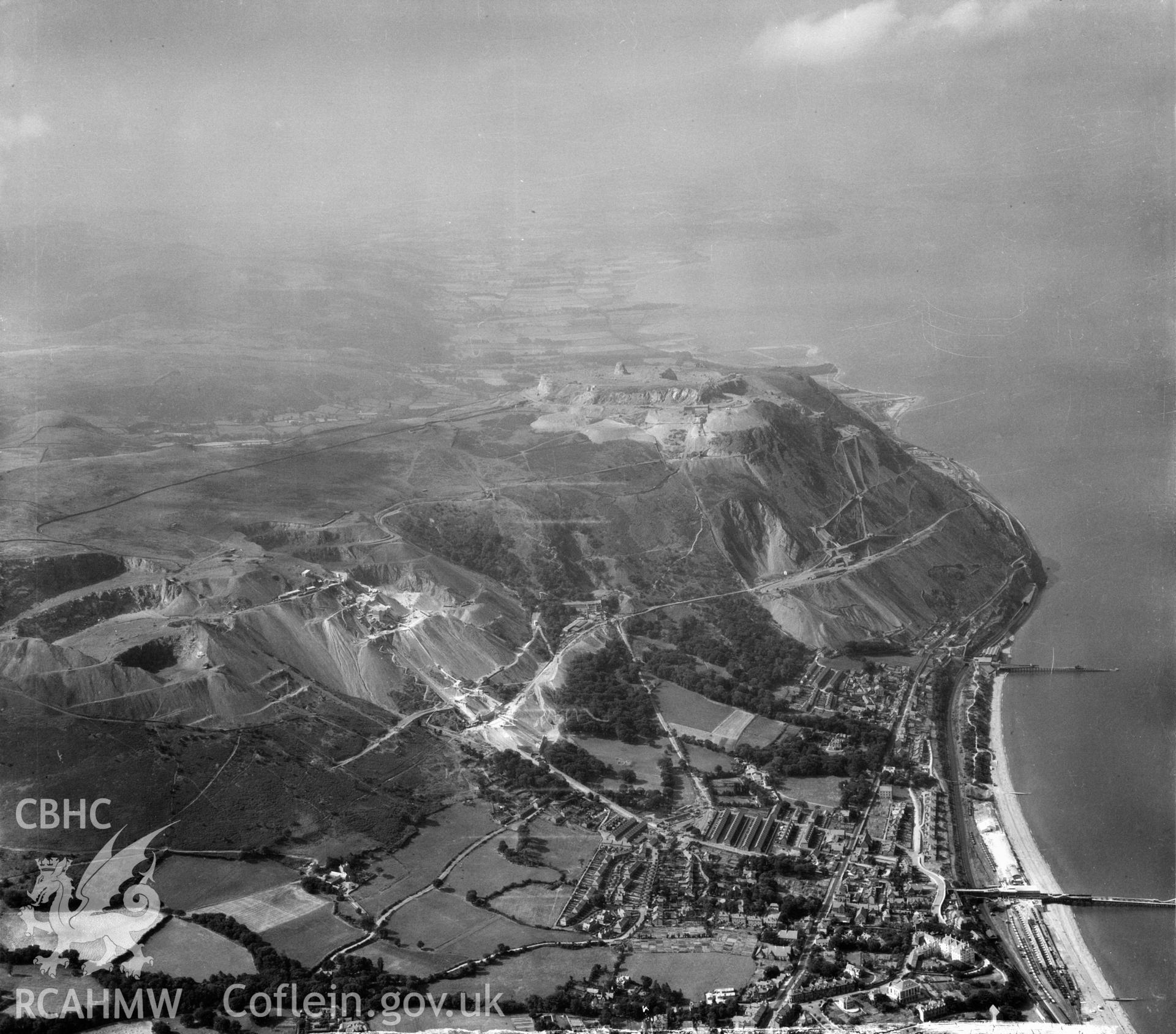 View of Penmaenmawr showing quarry