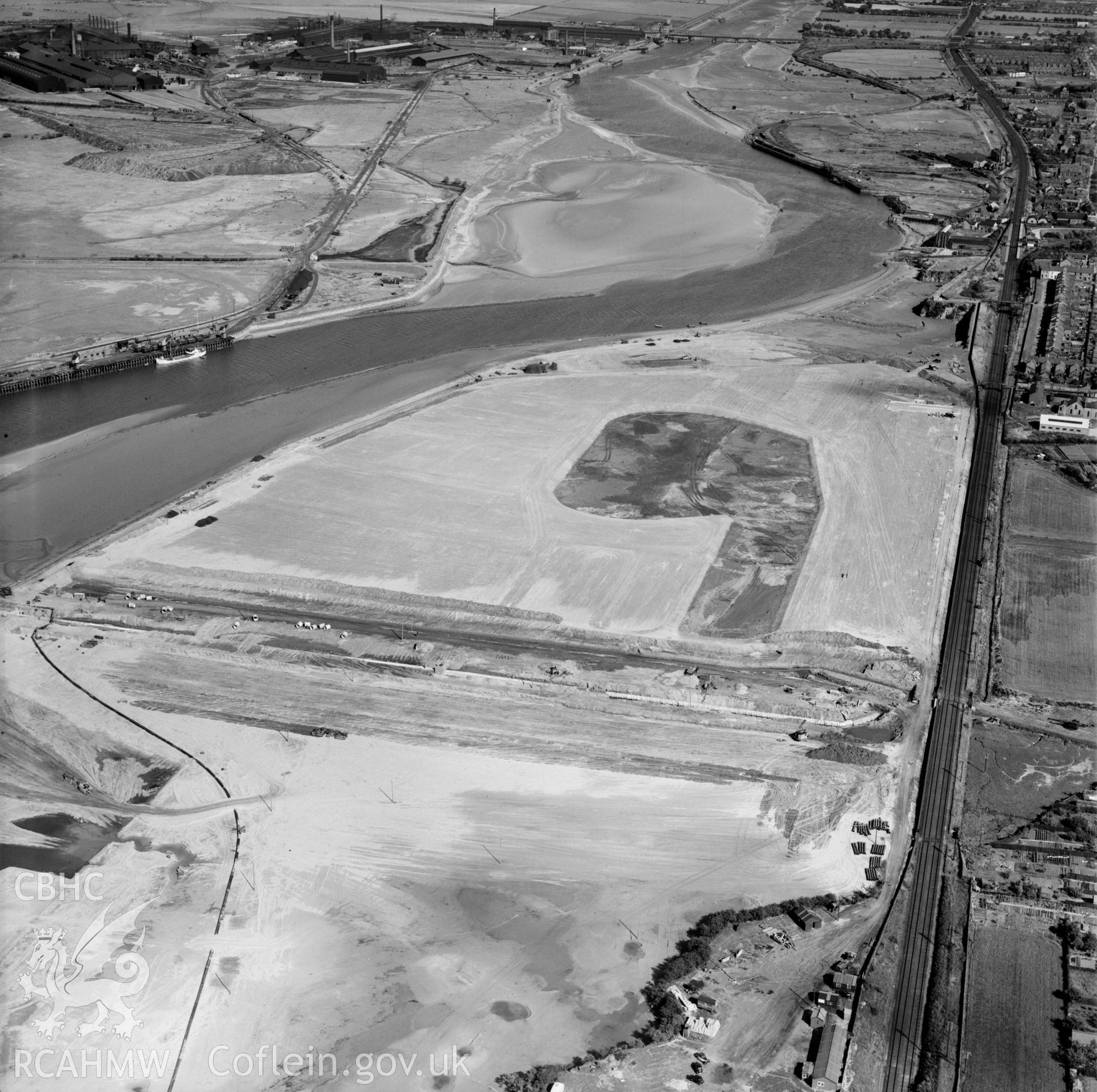 View of dredging work for Shotton Steelworks commissioned by the Westminster Dredging Co. Ltd