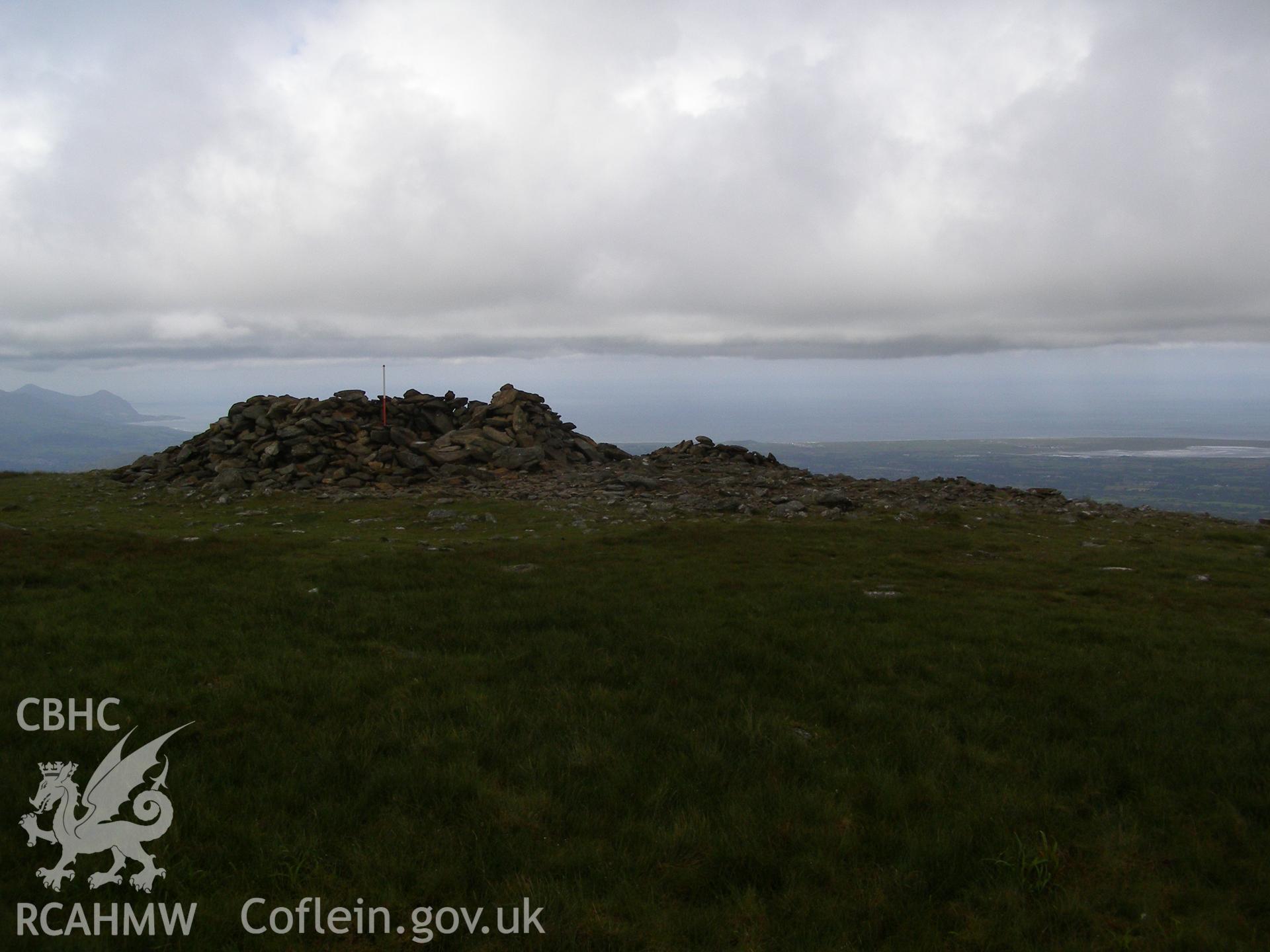 Digital colour photograph of Moel Eilio cairn taken on 26/06/2007 by P.J. Schofield during the Snowdon North West Upland Survey undertaken by Oxford Archaeology North.