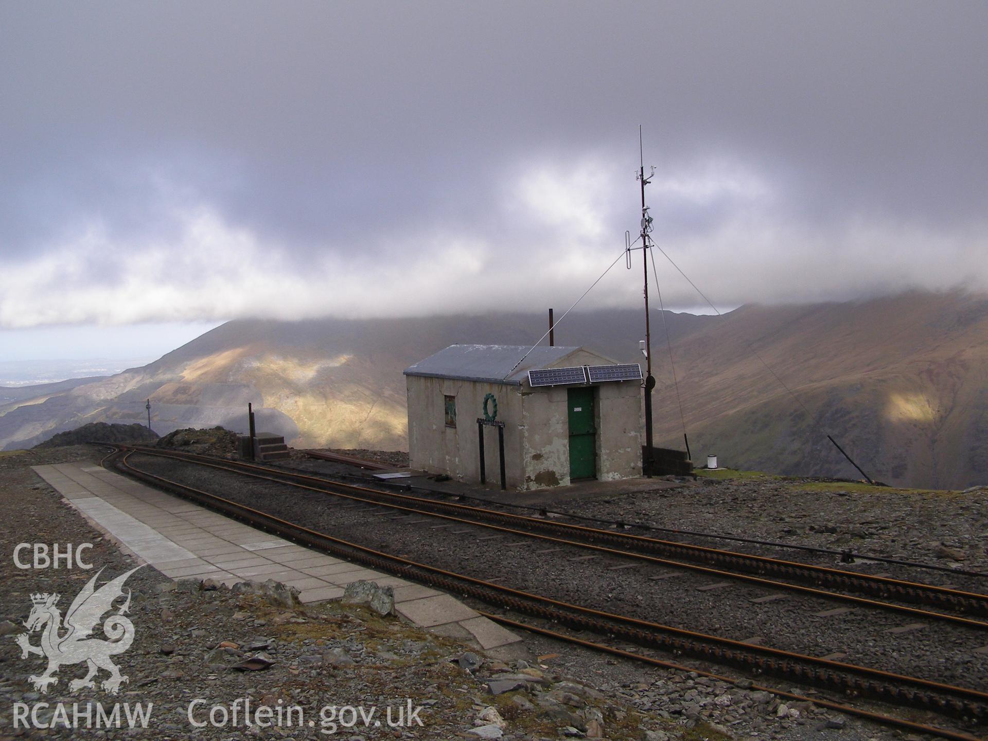 Digital colour photograph of Clogwyn Station Snowdon Moutain Railway taken on 30/01/2008 by P.J. Schofield during the Snowdon North West Upland Survey undertaken by Oxford Archaeology North.