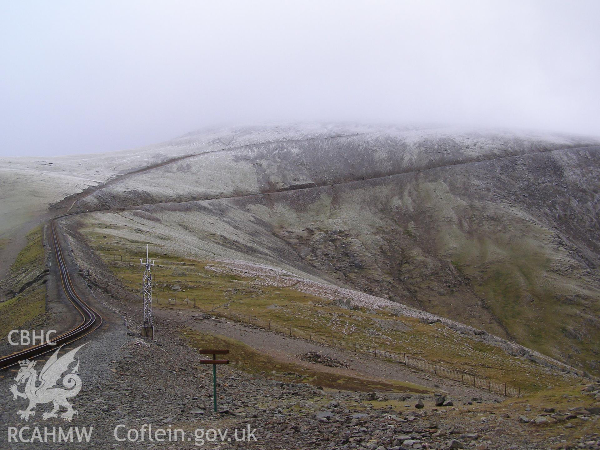 Digital colour photograph of Clogwyn Station Snowdon Moutain Railway taken on 30/01/2008 by P.J. Schofield during the Snowdon North West Upland Survey undertaken by Oxford Archaeology North.