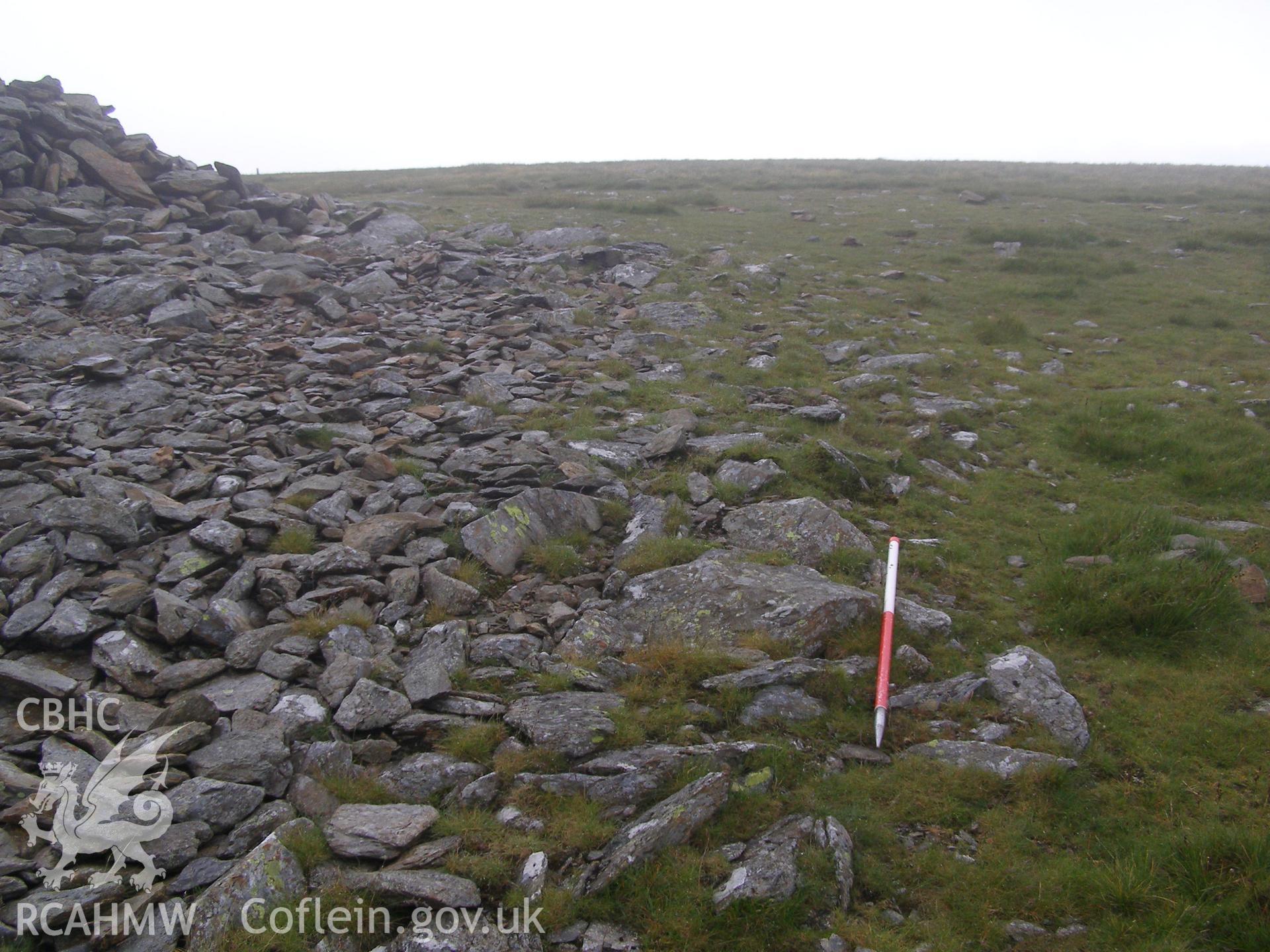 Digital colour photograph of Moel Eilio cairn taken on 26/06/2007 by P.J. Schofield during the Snowdon North West Upland Survey undertaken by Oxford Archaeology North.