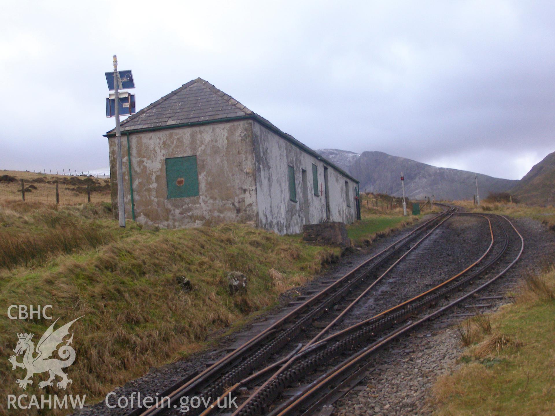 Digital colour photograph of Hebron Station, Snowdon Mountain Railway taken on 31/01/2008 by P.J. Schofield during the Snowdon North West Upland Survey undertaken by Oxford Archaeology North.