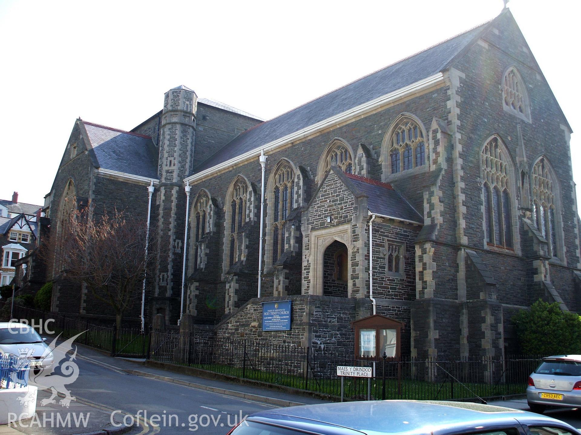 Colour digital photograph showing the exterior of Holy Trinity Church, Aberystwyth.