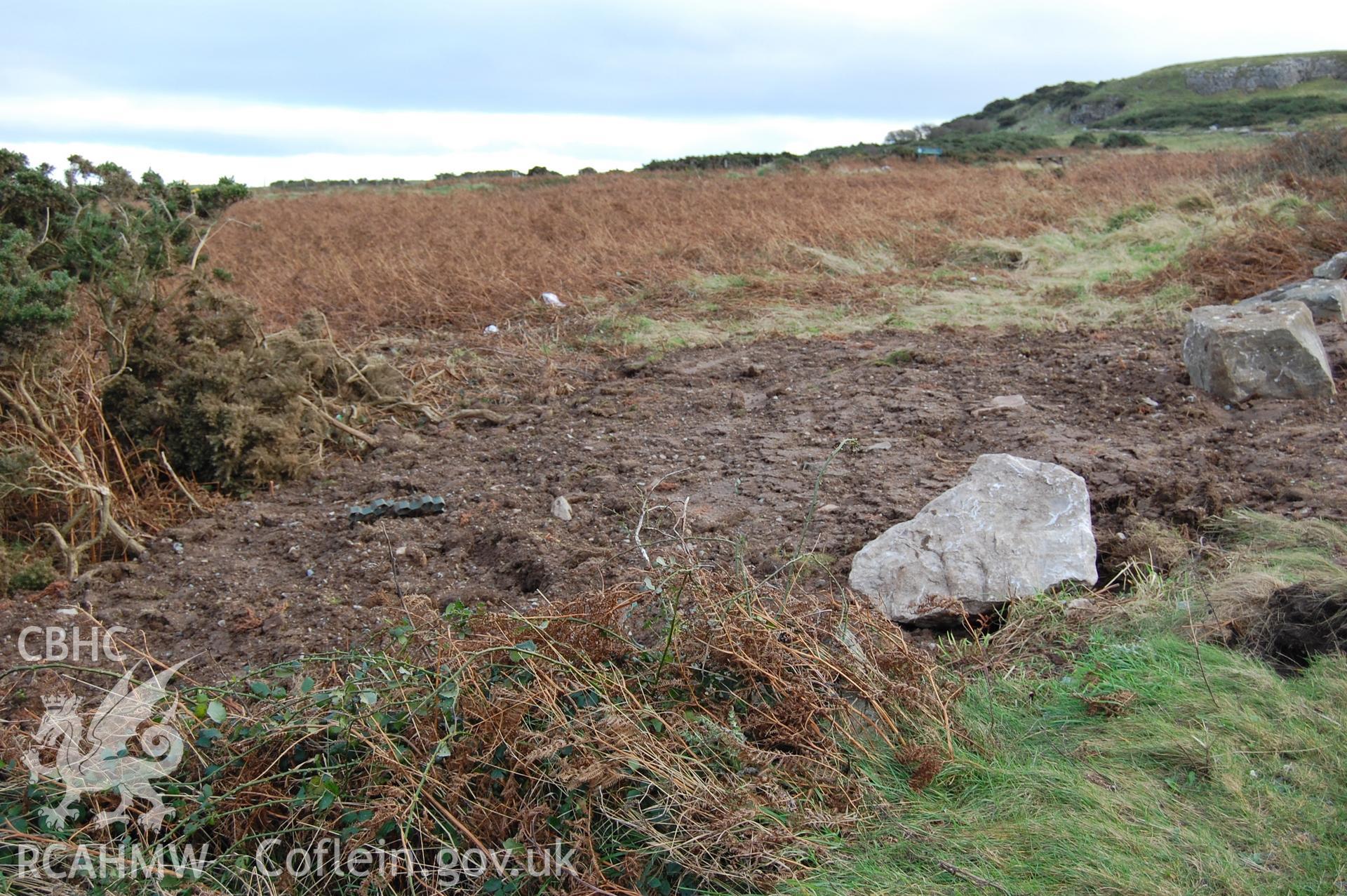 Digital photograph of the backfilled soak-away.