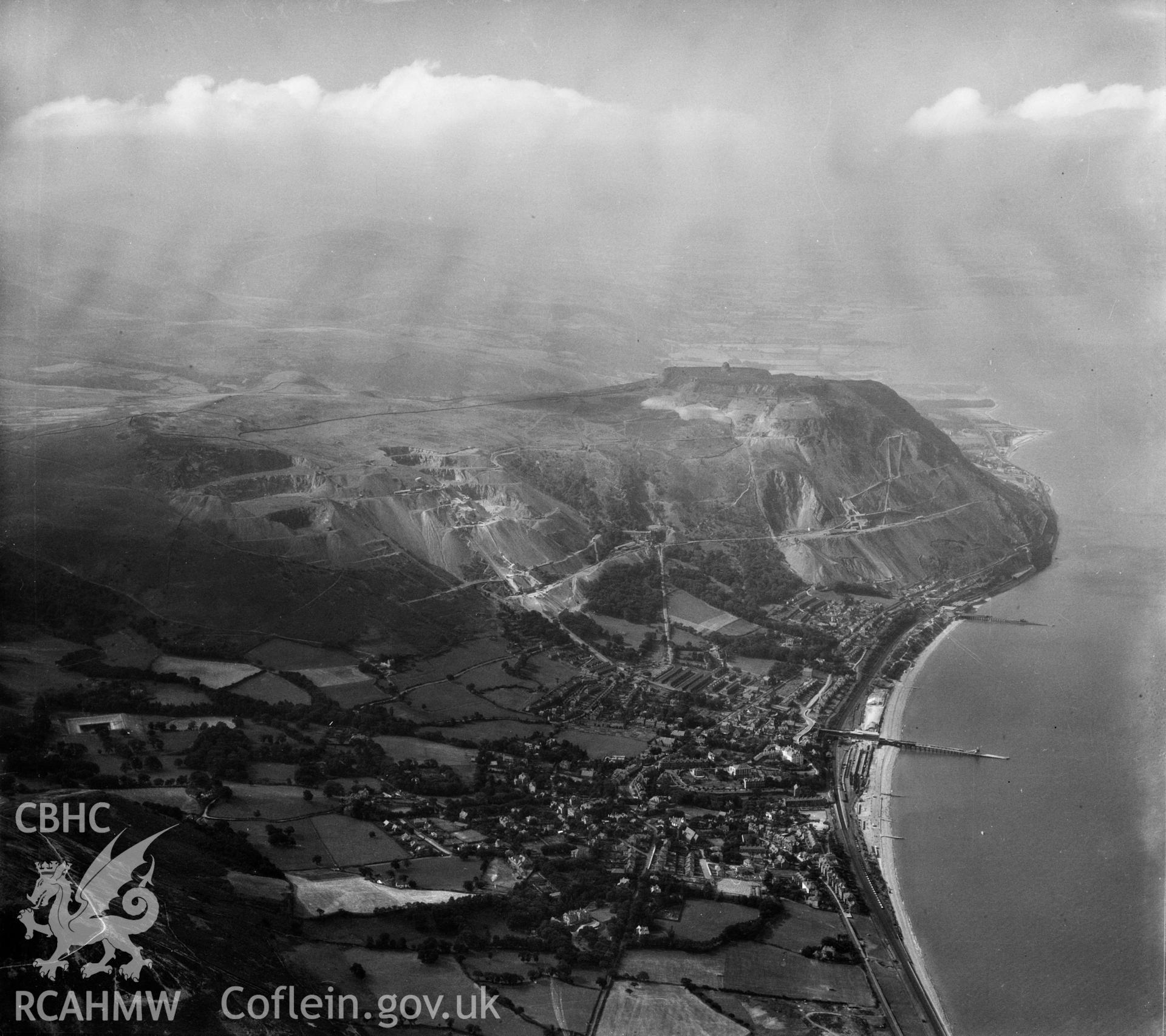 View of Penmaenmawr showing quarry