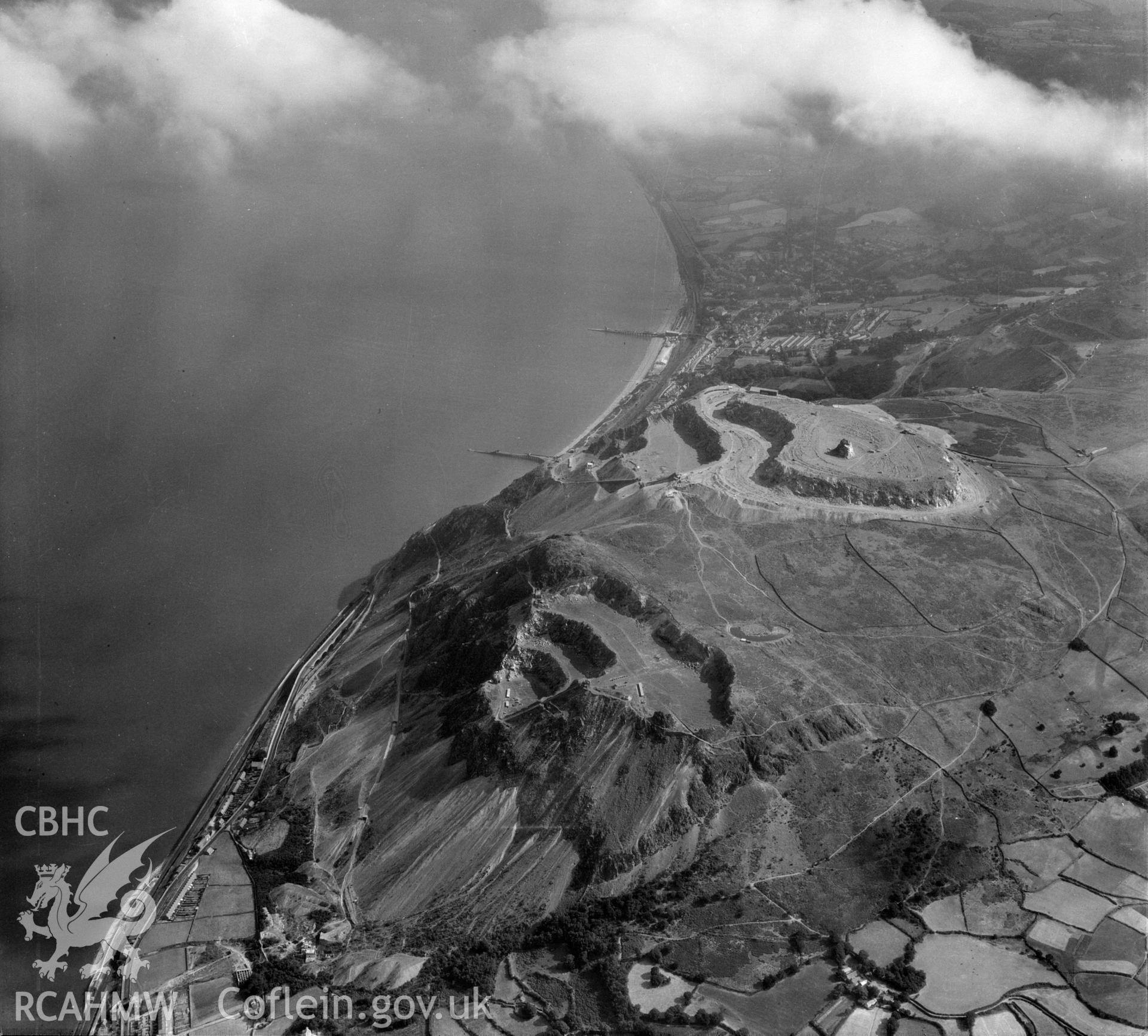 View of Penmaenmawr showing quarry