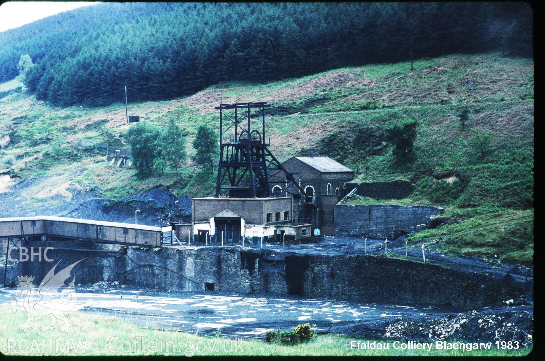 Digital photograph of Ffaldau colliery taken in 1983