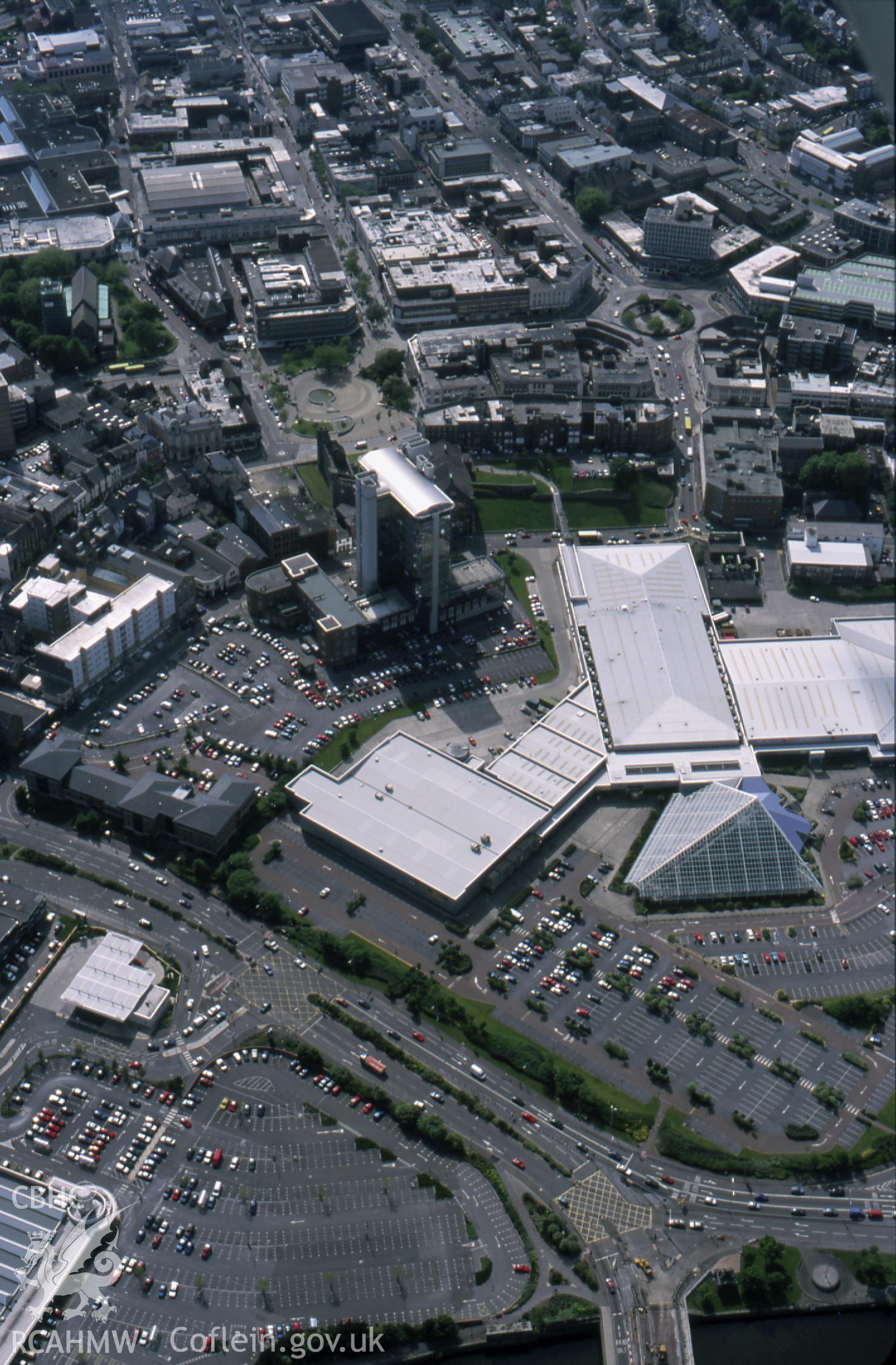 Slide of RCAHMW colour oblique aerial photograph of Swansea, taken by T.G. Driver, 22/5/2000.