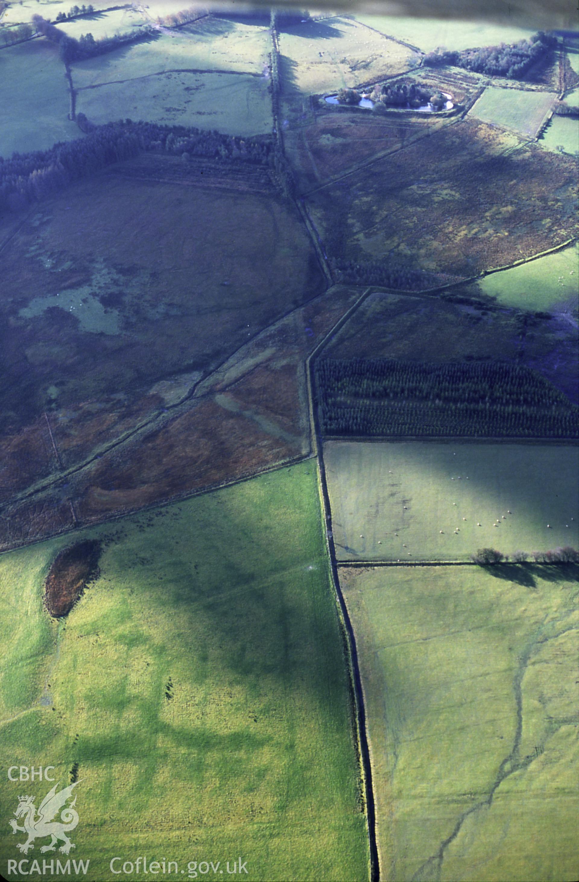 RCAHMW colour slide oblique aerial photograph of Sarn Helen, Roman Road, Pennal - Llanio (rr69c), Pennal, taken by T.G.Driver on the 04/11/2000