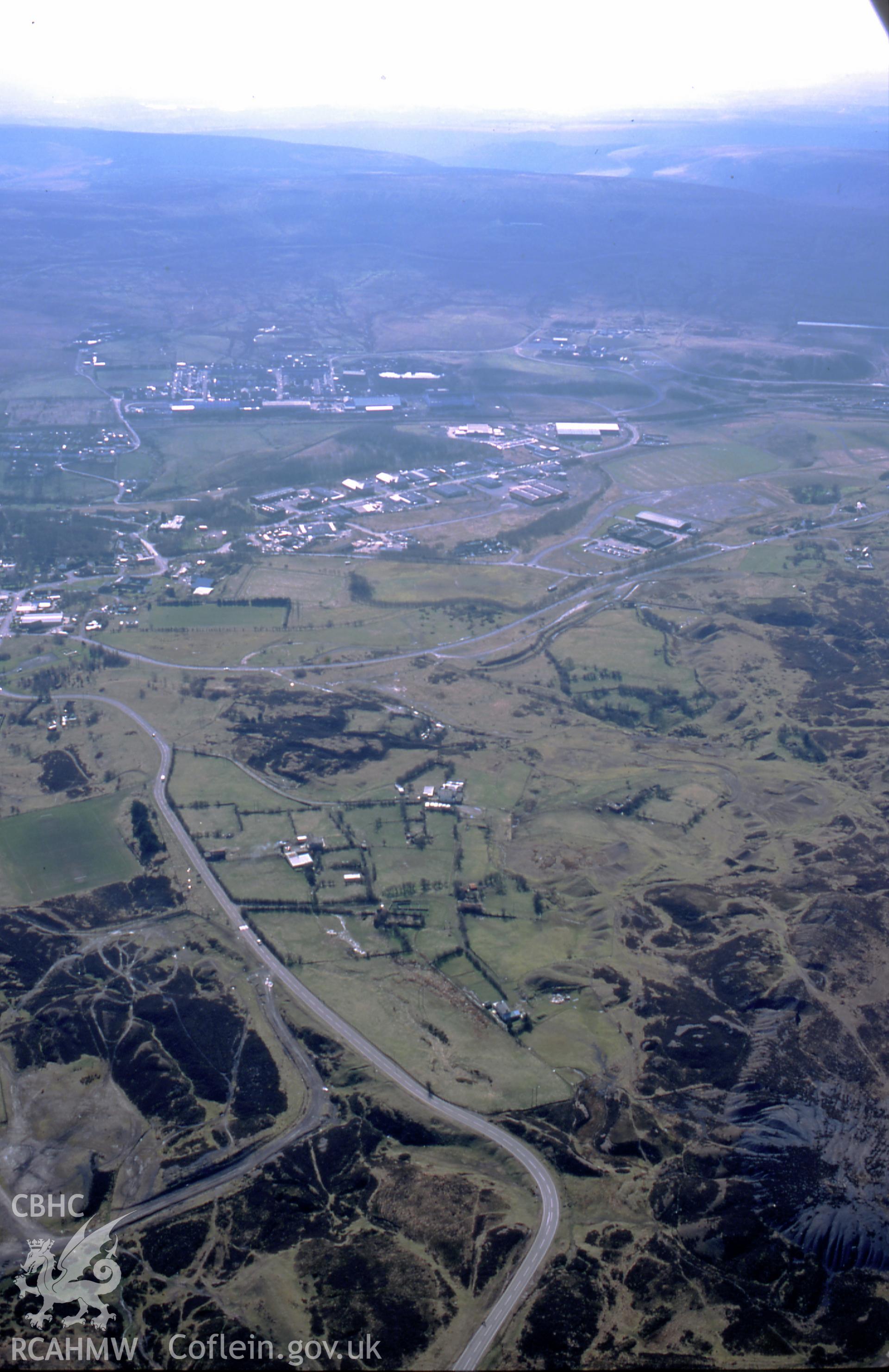 RCAHMW colour slide oblique aerial photograph of the Upper Brick Yard, Blaenavon, taken on 15/03/1999 by Toby Driver