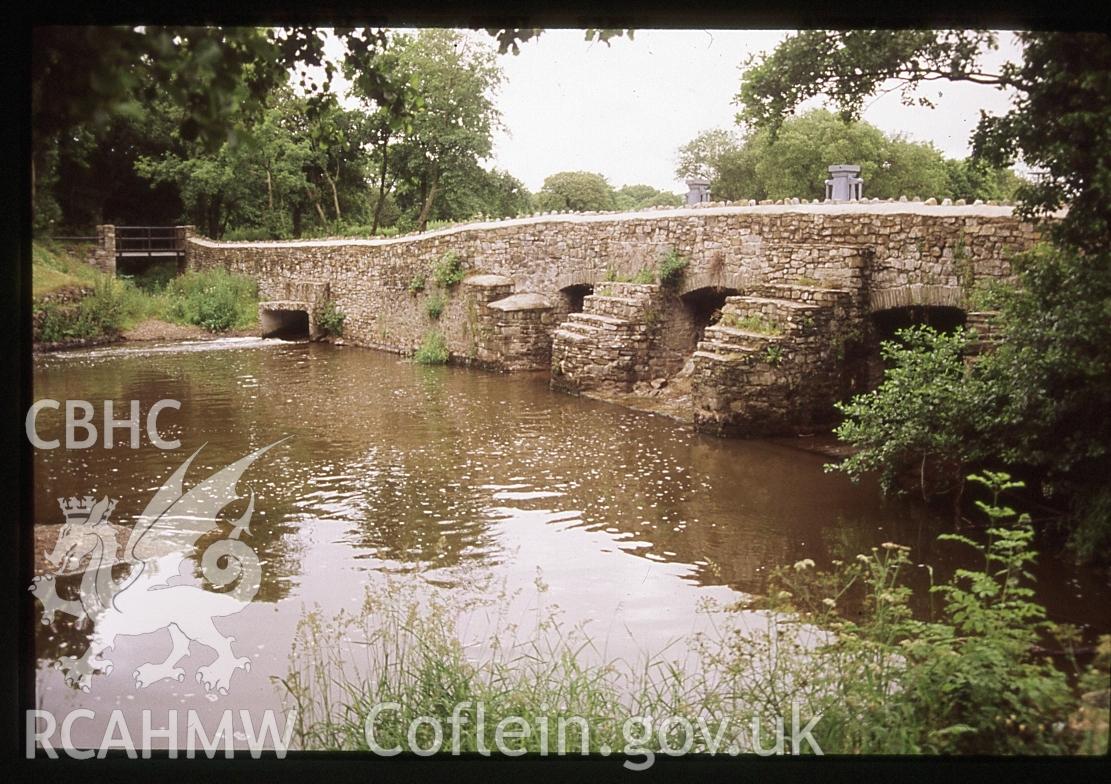 View of sluices and dam at Kidwelly Tinplate Works in 1982