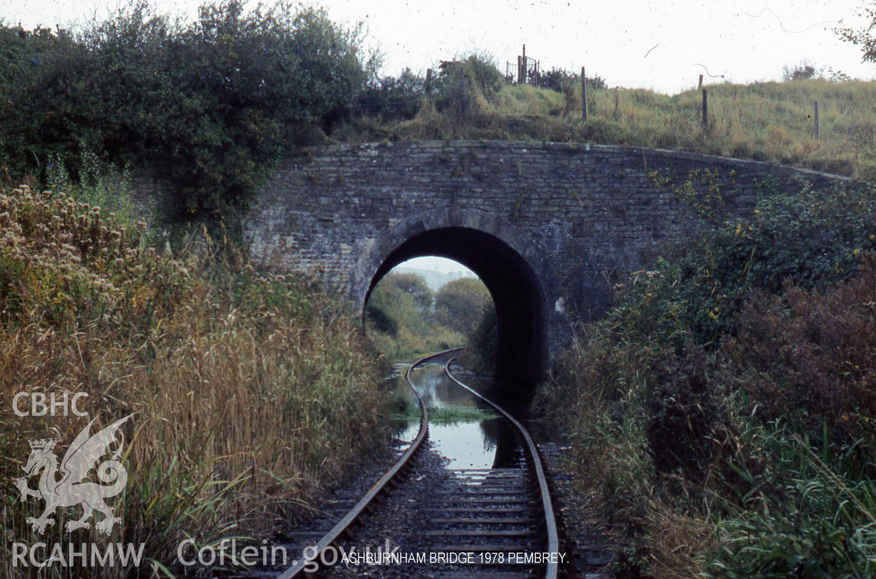 Digital photograph showing Ashburnham bridge, Burry Port, taken  in 1978