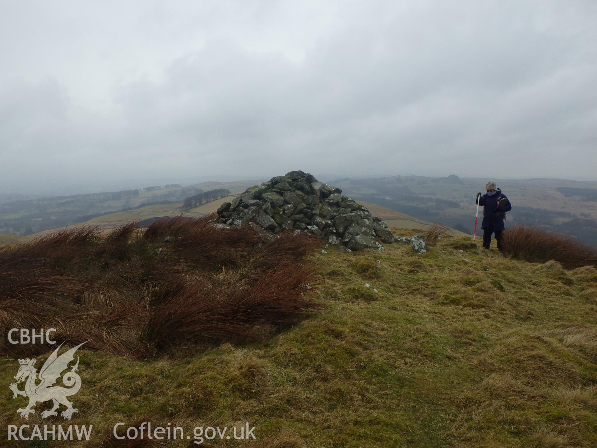 Marker cairn, on top of Bronze Age cairn NPRN 529608.