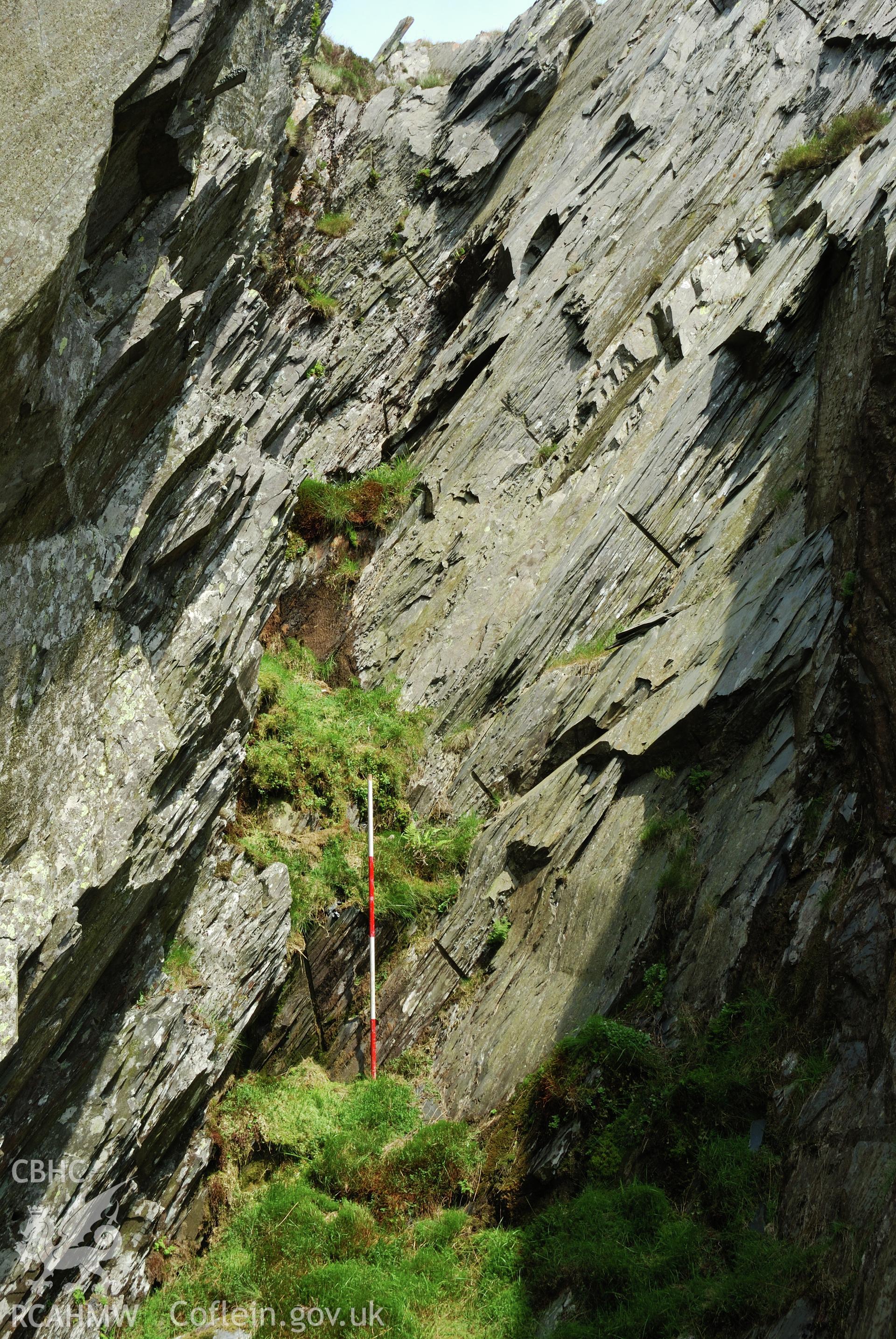 View of E face, showing drill marks.