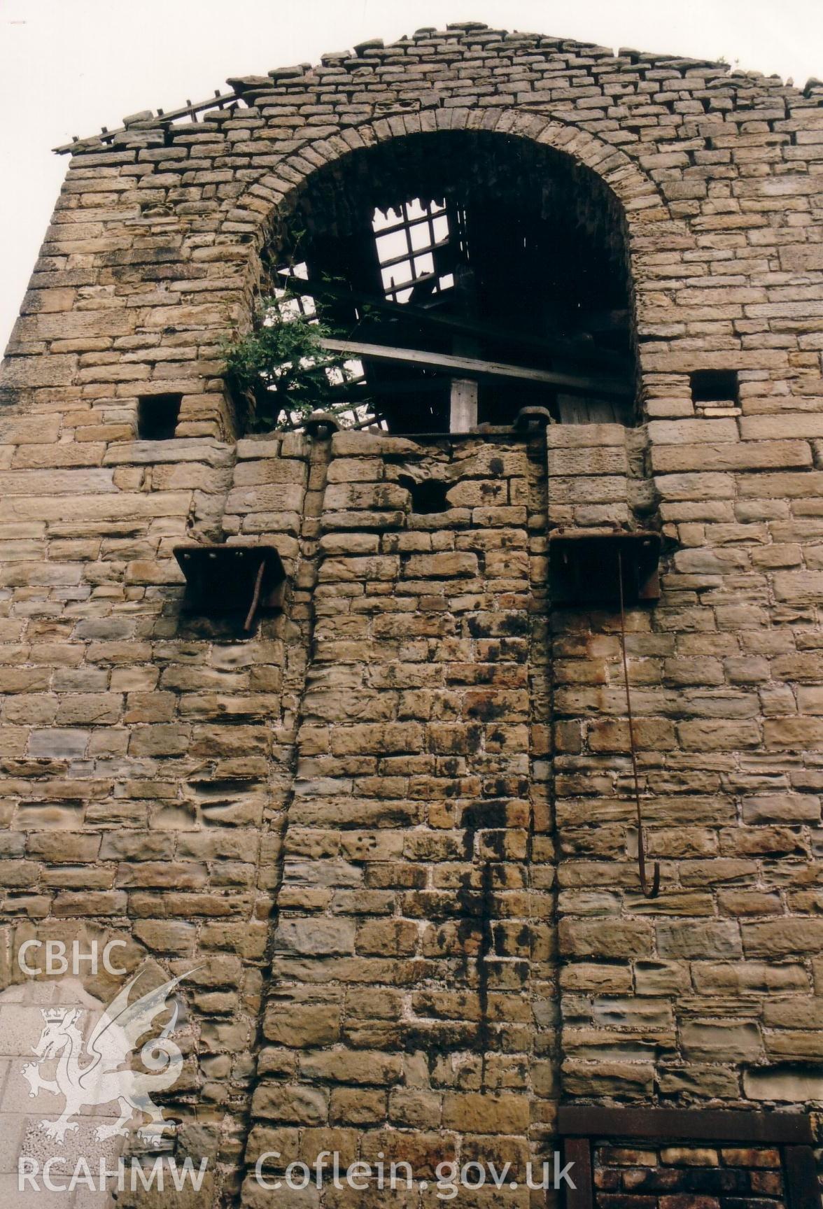 Close up of pumping engine house, south-west wall.