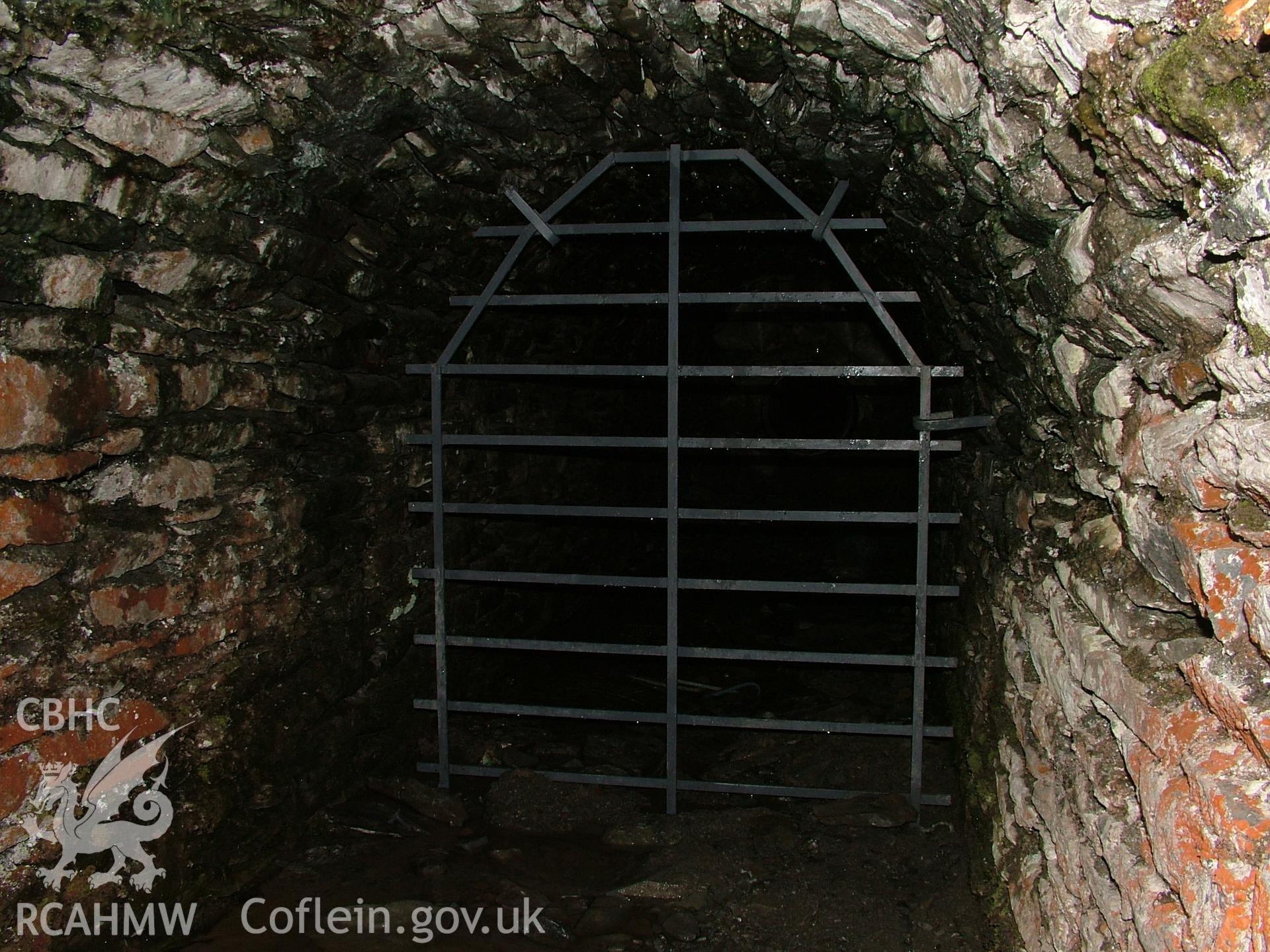 Grille on entrance to Level Fawr