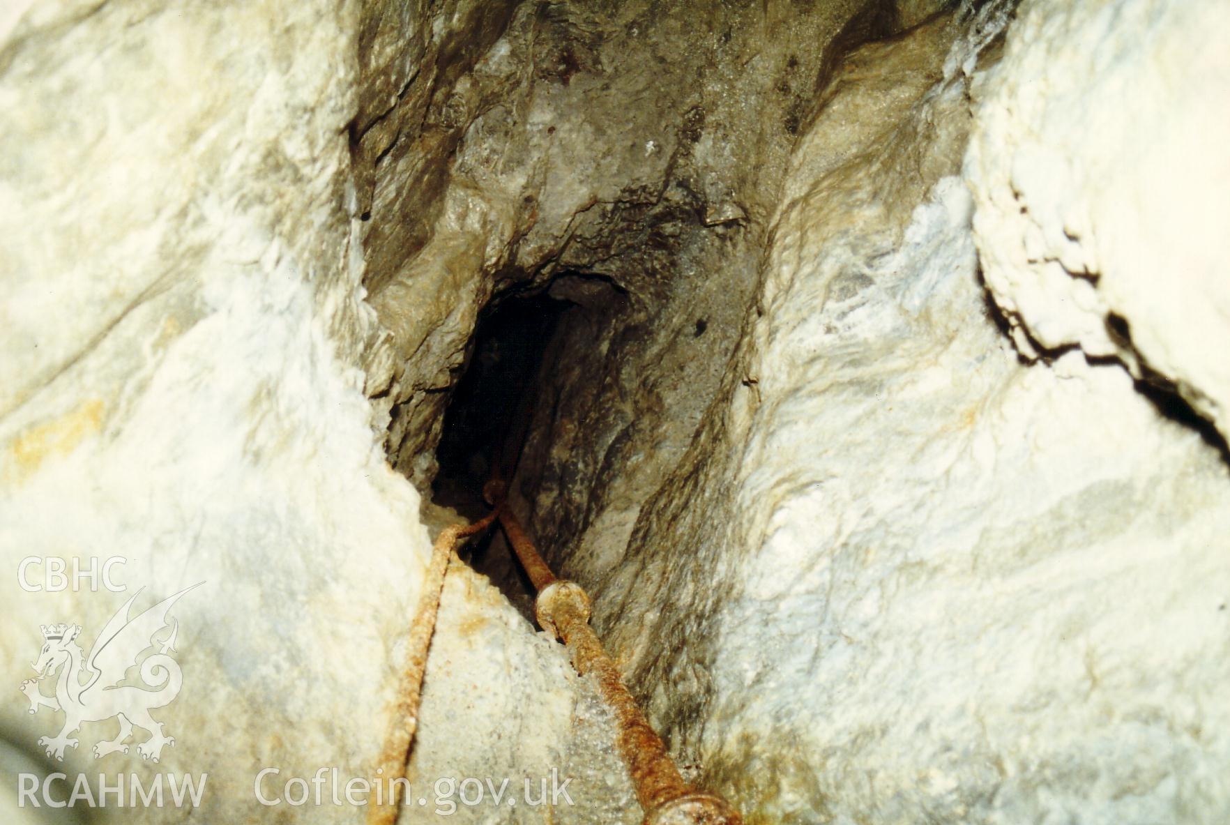 Metal pipe running along the adit of Level Fawr