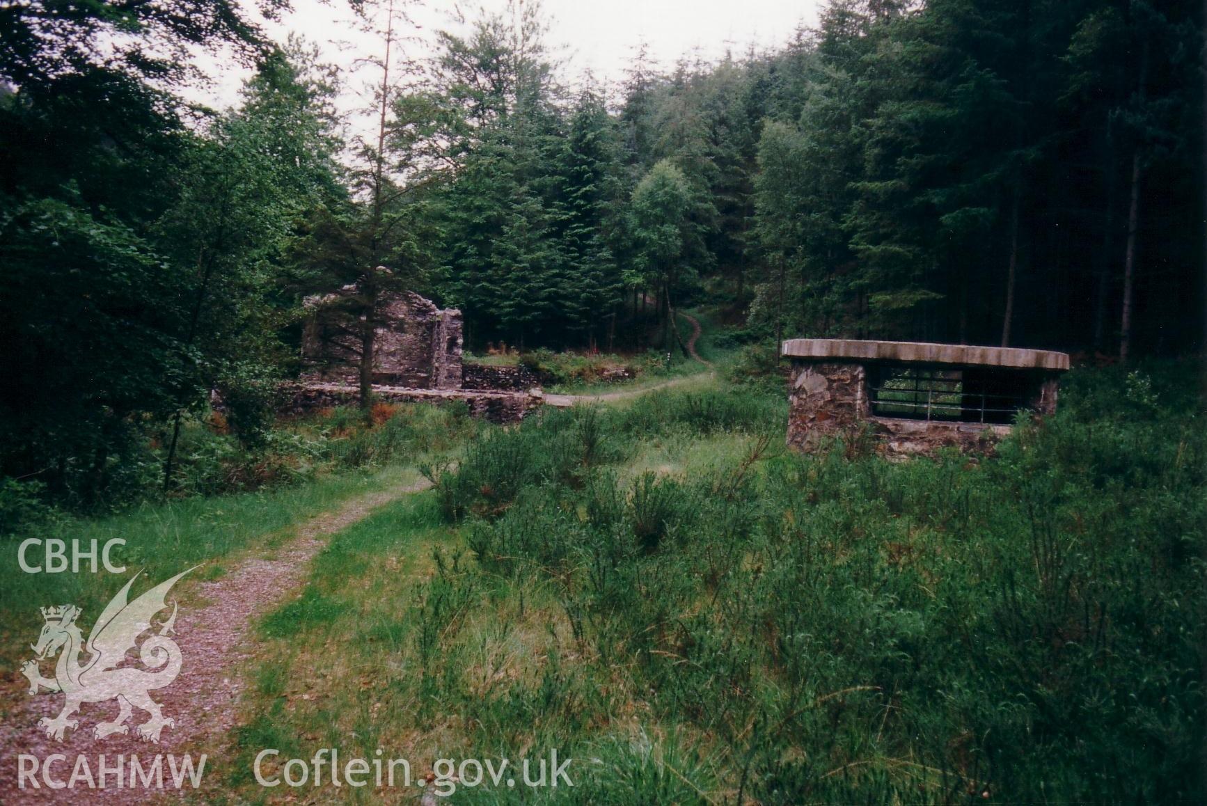 View of mine buildings with possible shaft or magazine