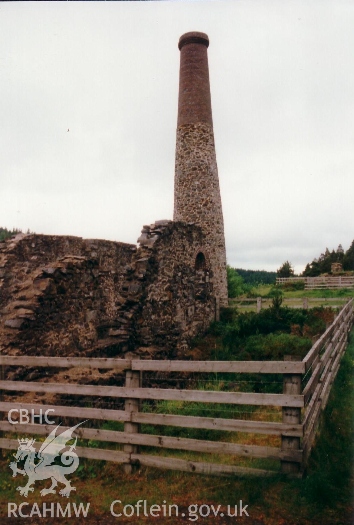 Close up view of chimney and engine house