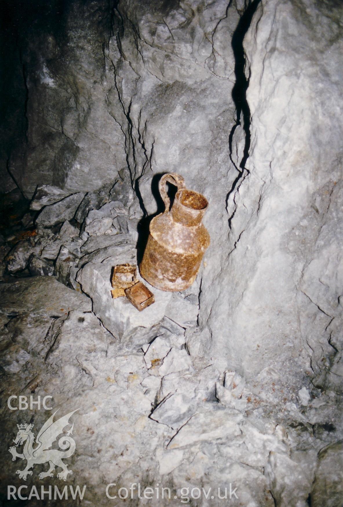 Possible oil canister and other metal containers at South Darren Mine.