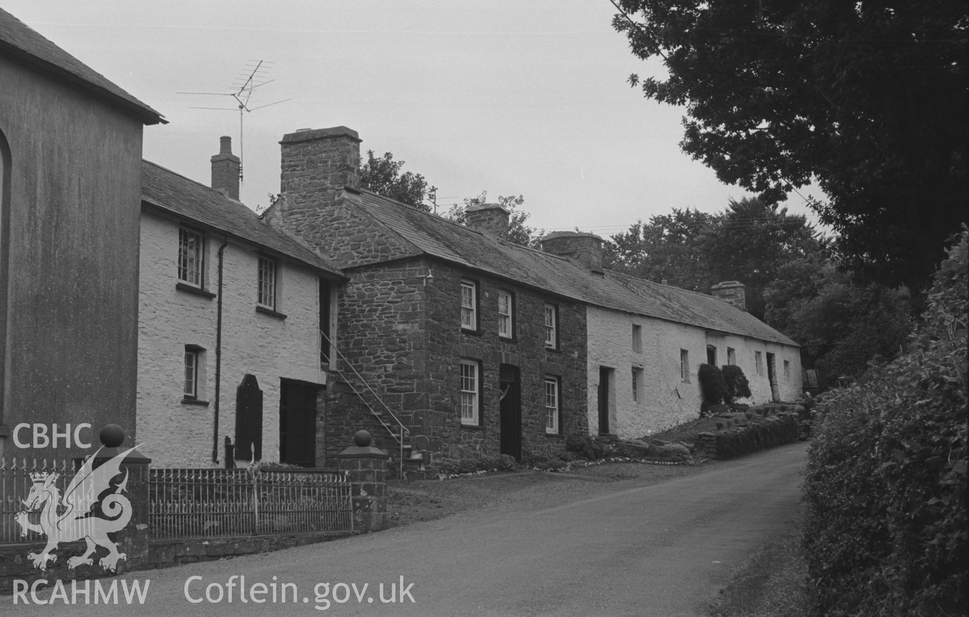 Digital copy of a black and white negative showing Neuadd Lwyd Welsh Independent Chapel, Neuadd Lwyd, 4km south east of Aberaeron. Photographed by Arthur O. Chater on 5th September 1966 looking south from Grid Reference SN 475 596.