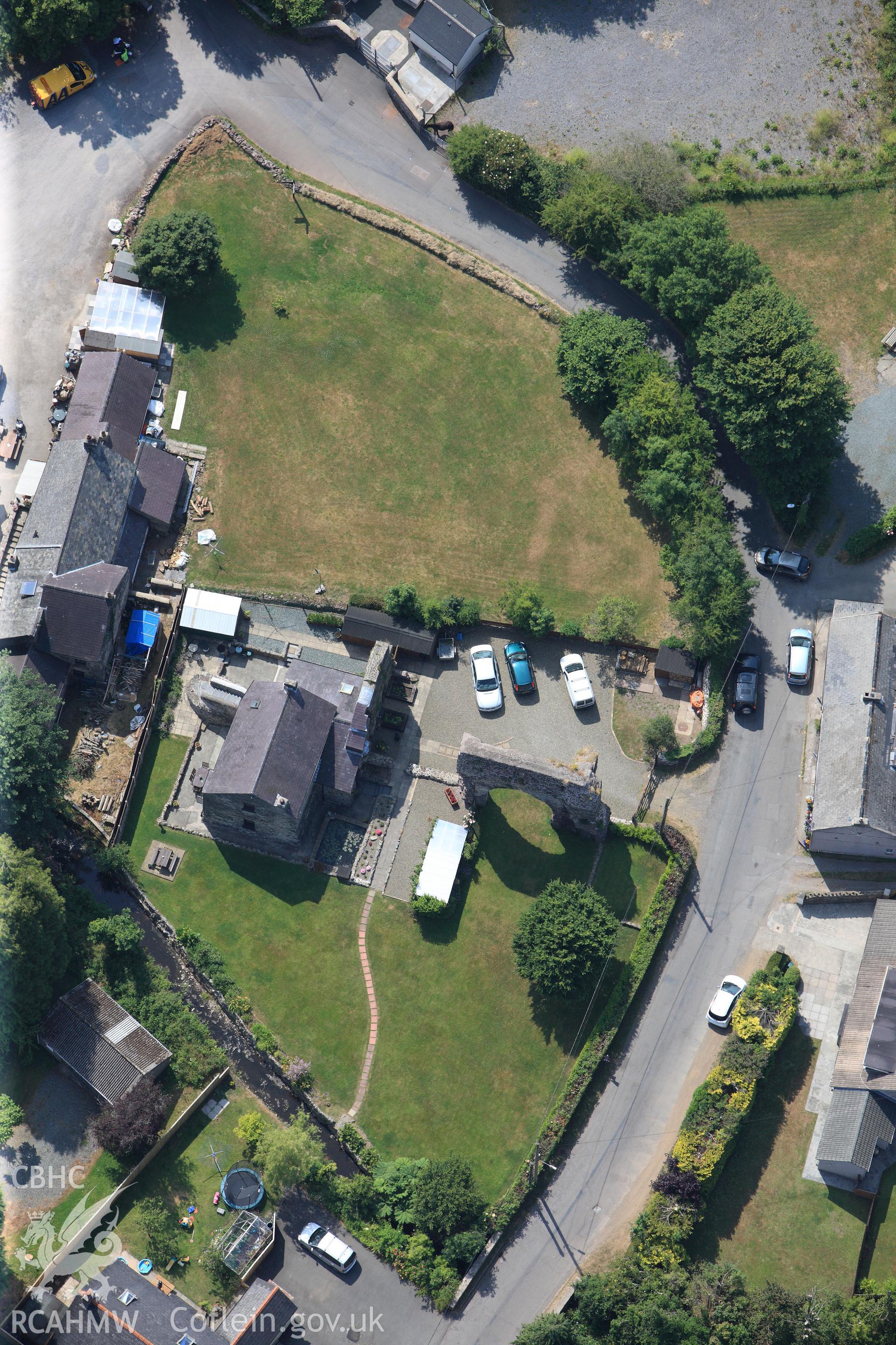 Priory of St Budoc and the Blessed Virgin, and Priory Farm, Milford Haven. Oblique aerial photograph taken during the Royal Commission?s programme of archaeological aerial reconnaissance by Toby Driver on 16th July 2013.