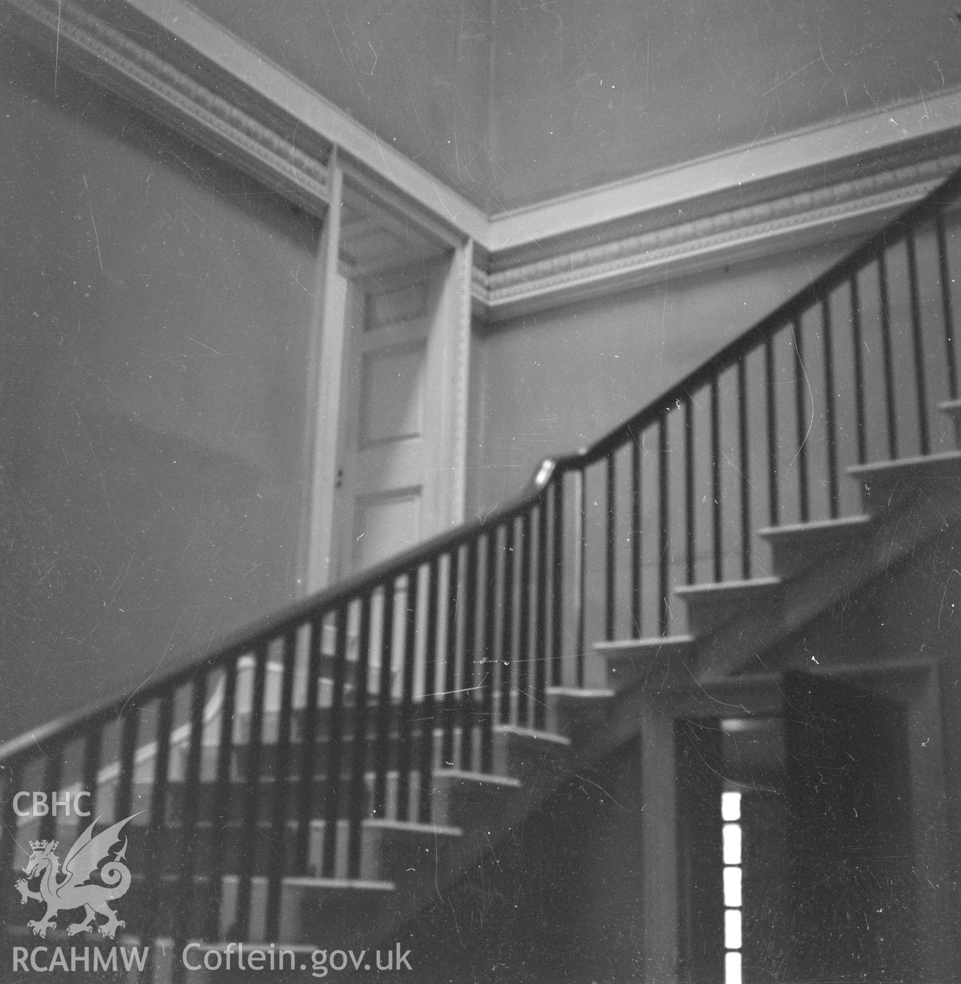 Digital copy of a black and white negative showing Coldbrook House, Abergavenny, June 1954.