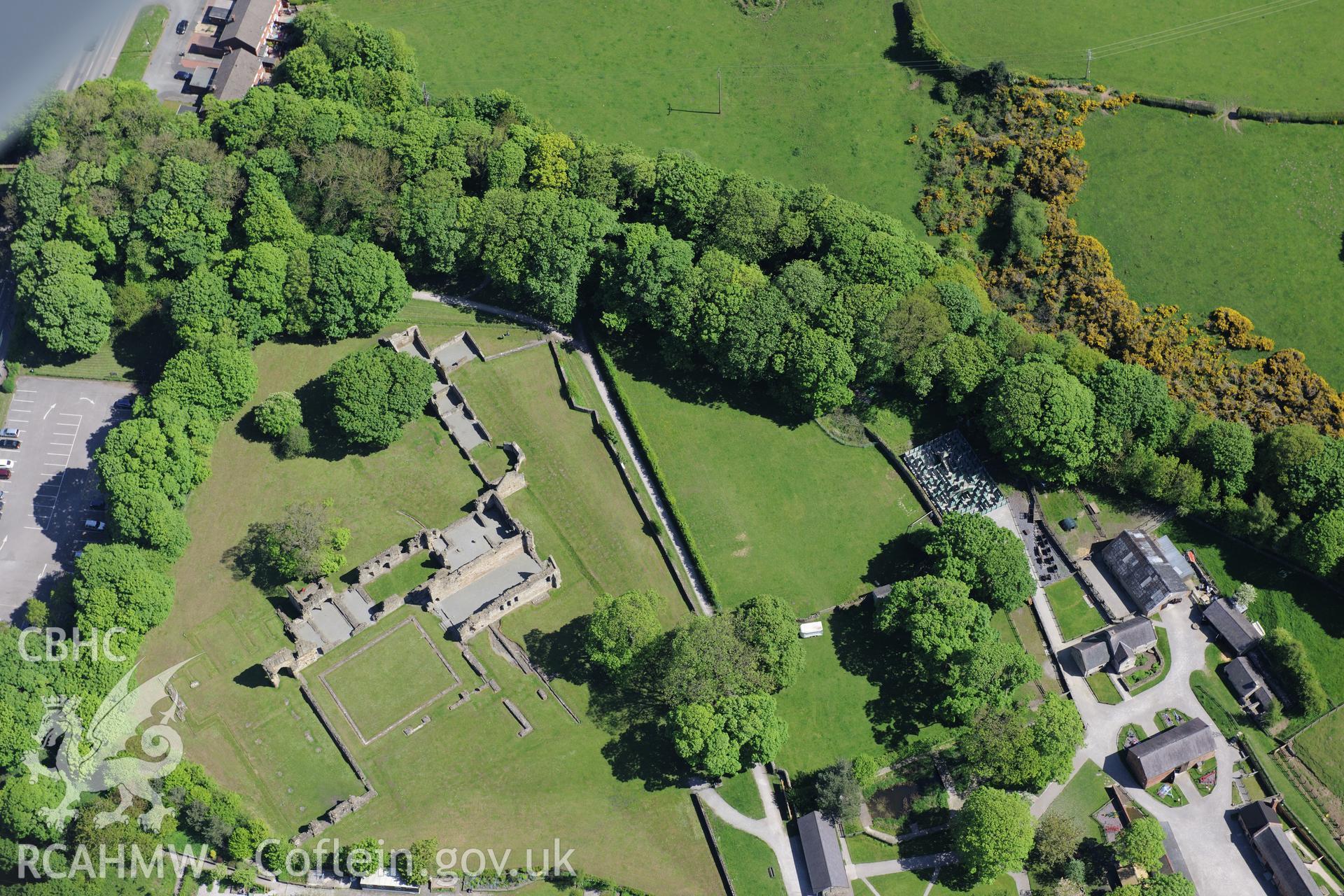 Basingwerk Abbey, Holywell. Oblique aerial photograph taken during the Royal Commission?s programme of archaeological aerial reconnaissance by Toby Driver on 22nd May 2013.