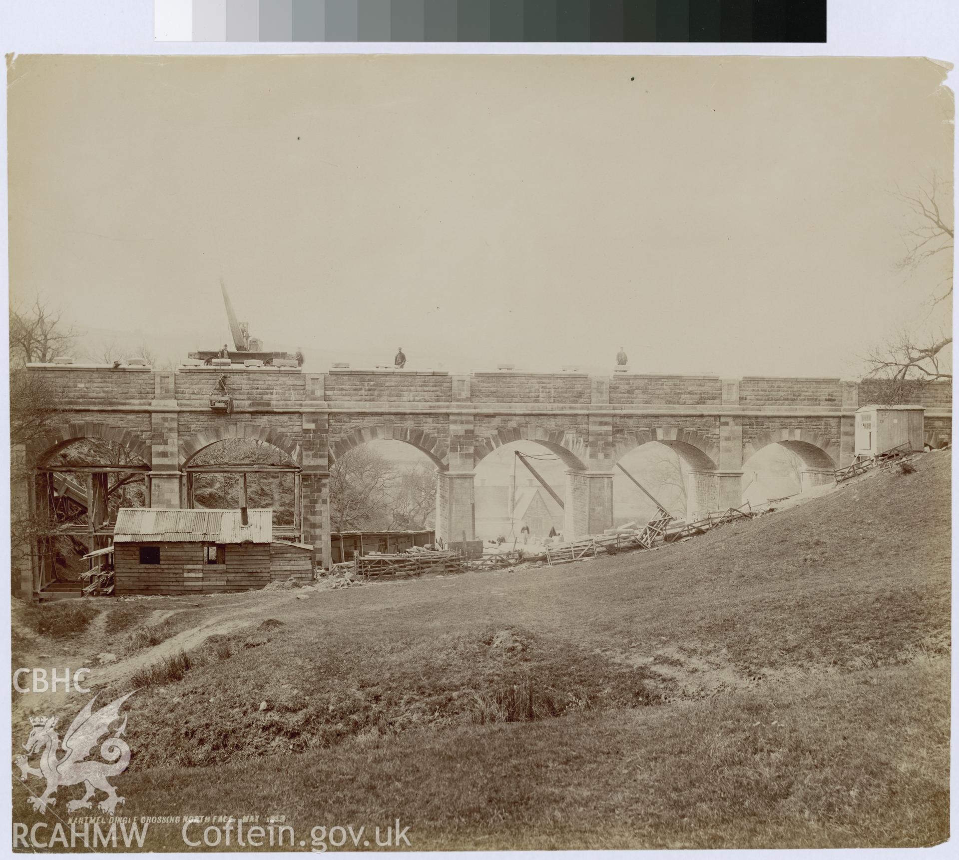 Digital copy of an albumen print from Edward Hubbard Collection showing the north face of the Dingle Crossing, taken May 1899.