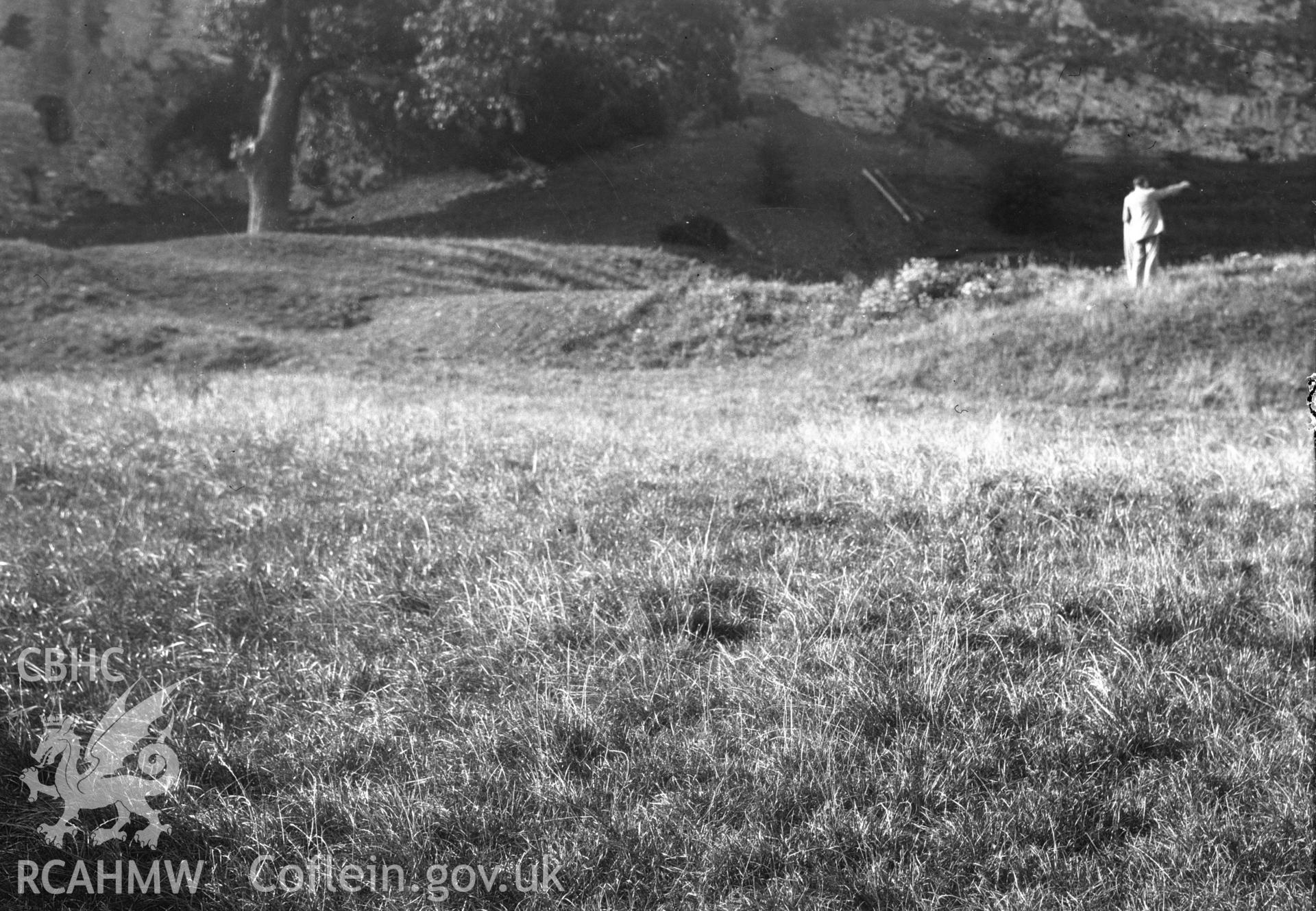 Digital copy of a nitrate negative showing view of Civil War Earthworks.