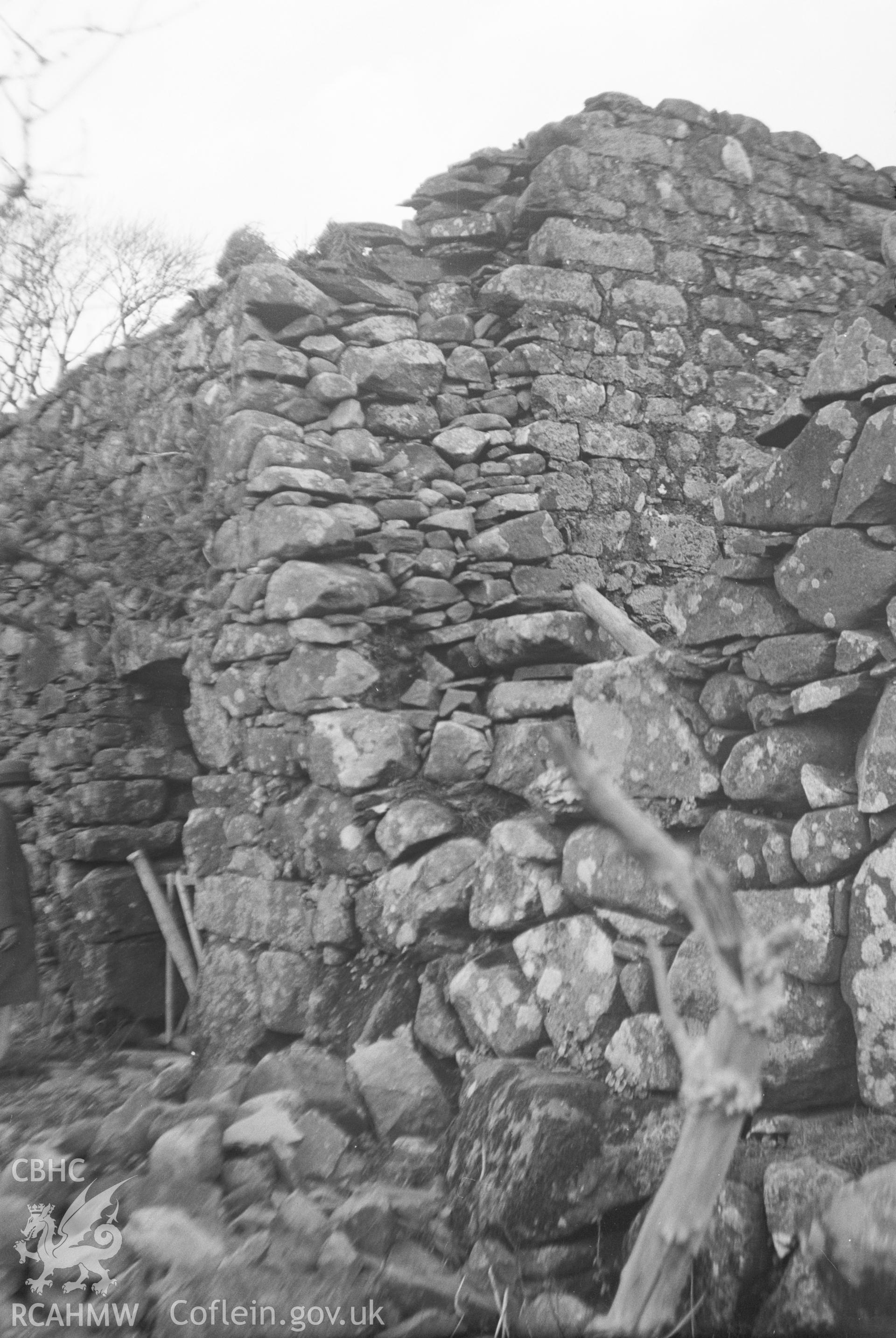 Digital copy of a nitrate negative showing Clenennau "medieval building".