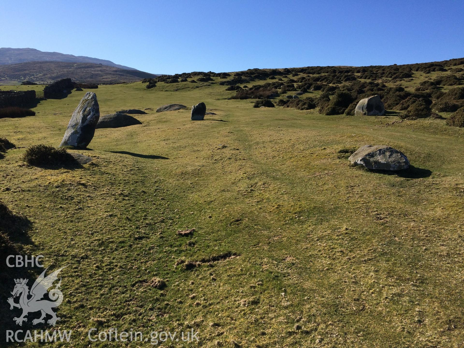 Photo showing view of Carn Llechen sites, taken by Paul R. Davis, February 2018.