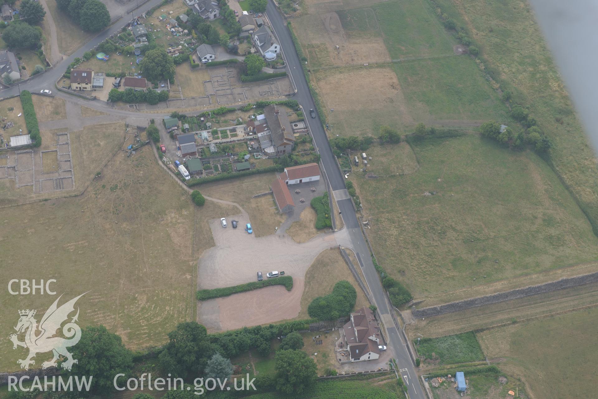 Royal Commission aerial photography of Caerwent Roman city taken during drought conditions on 22nd July 2013.