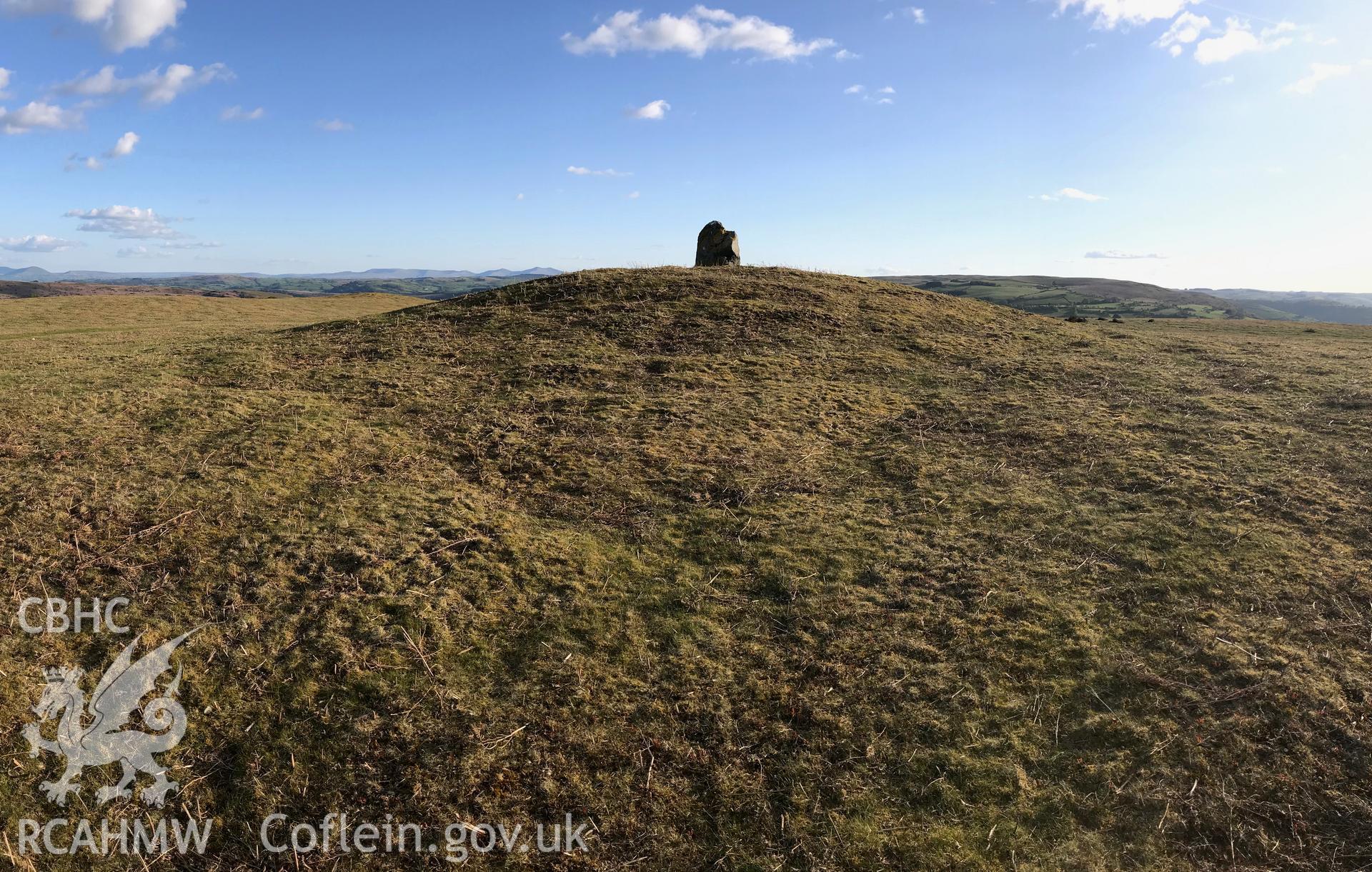 Digital colour photograph of Barrow I on Aberedw Hill, Builth Wells, taken by Paul R. Davis on 4th May 2019.