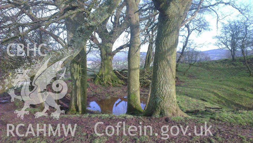 Digital colour photograph of the Craig-y-Dorth battlefield. Photographed during Phase Three of the Welsh Battlefield Metal Detector Survey, carried out by Archaeology Wales, 2012-2014. Project code: 2041 - WBS/12/SUR.