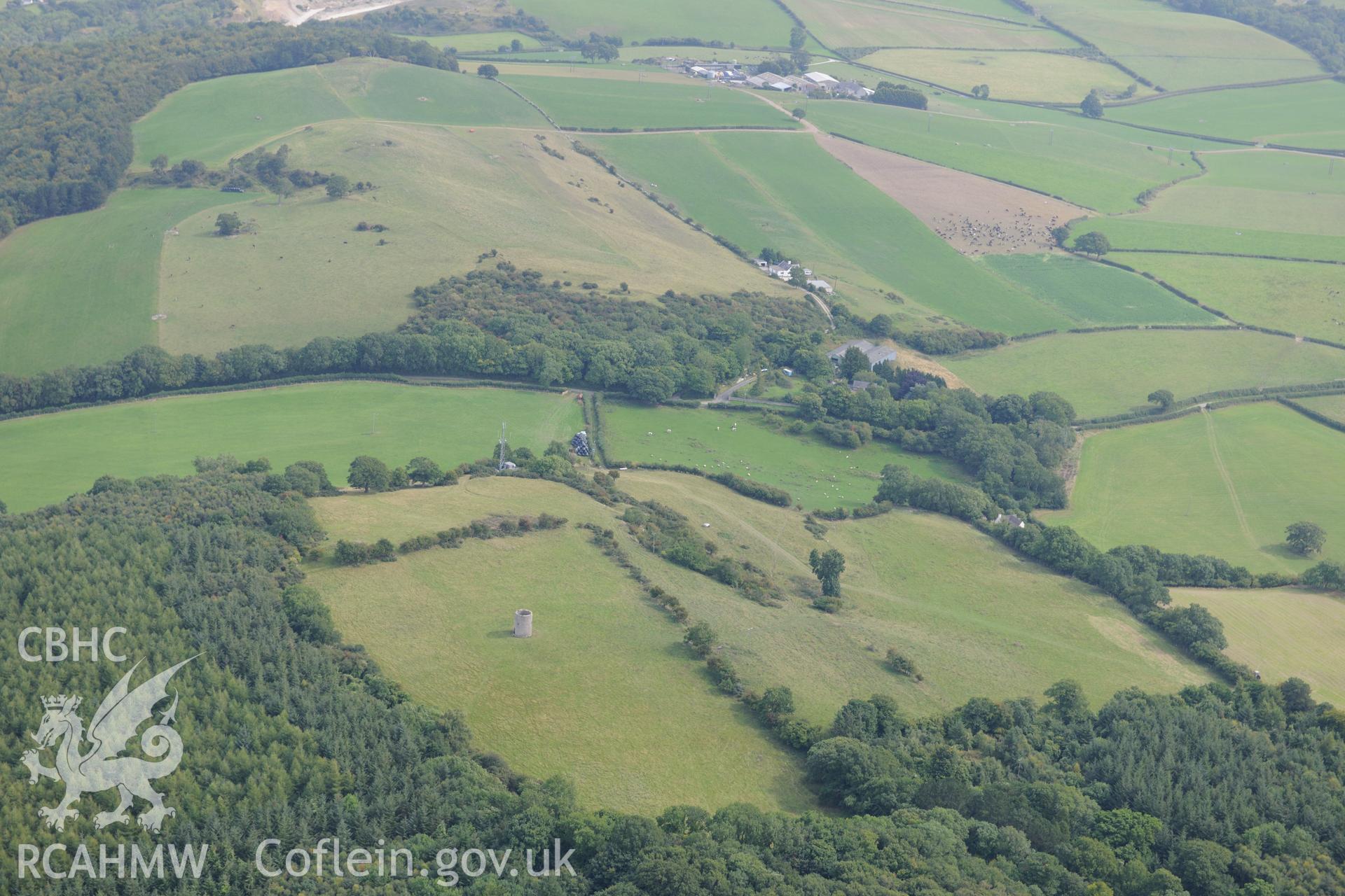 Abergele Watch Tower. Oblique aerial photograph taken during the Royal Commission's programme of archaeological aerial reconnaissance by Toby Driver on 11th September 2015.