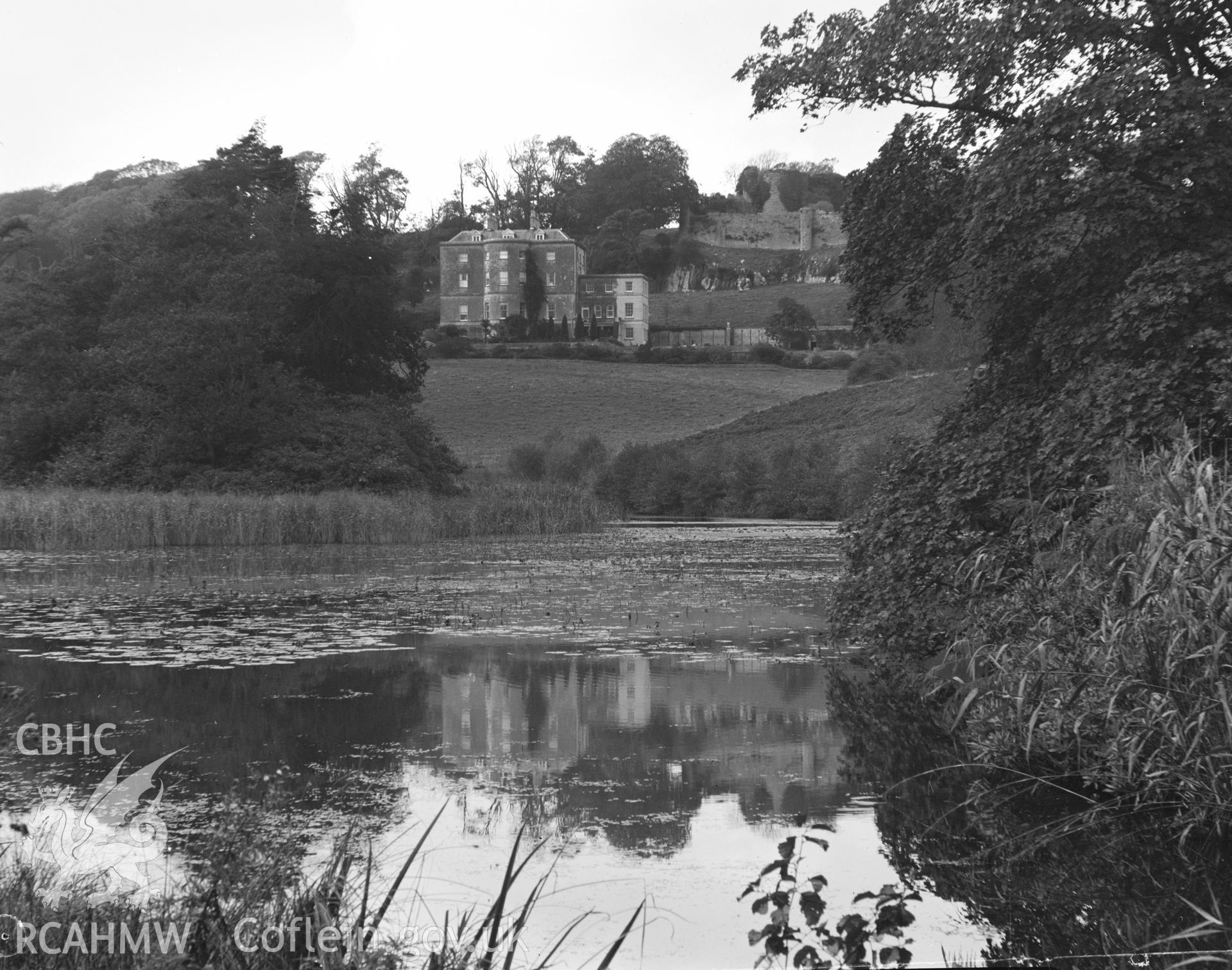 Digital copy of a negative showing an exterior view of Penrice Castle.