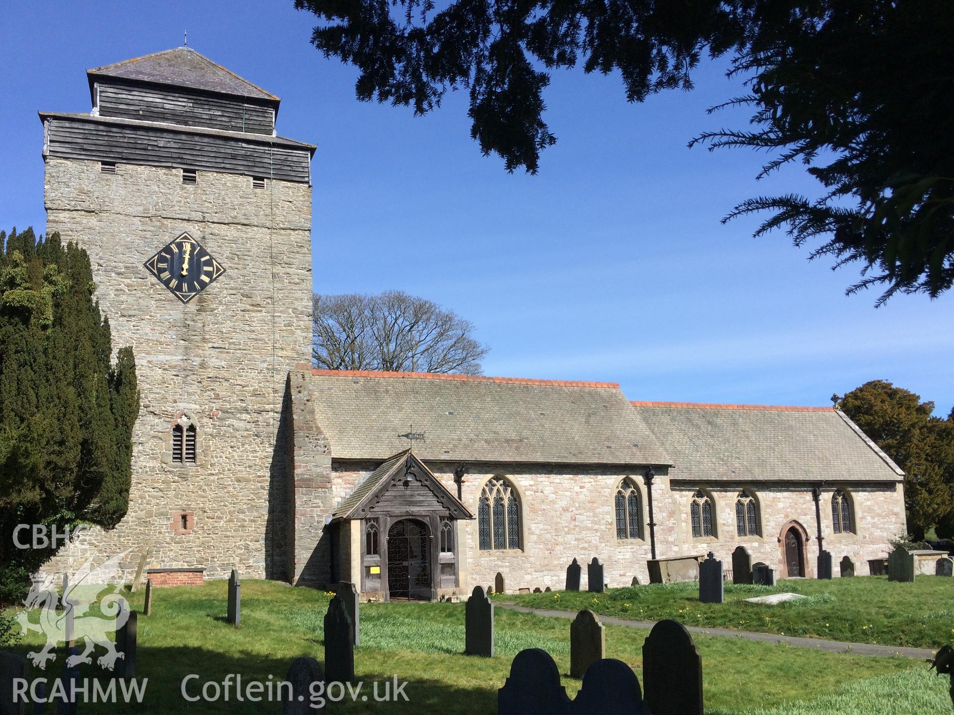 Colour photo showing external view of St. Michael and All Angels Church, Kerry, taken by Paul R. Davis, 2018.