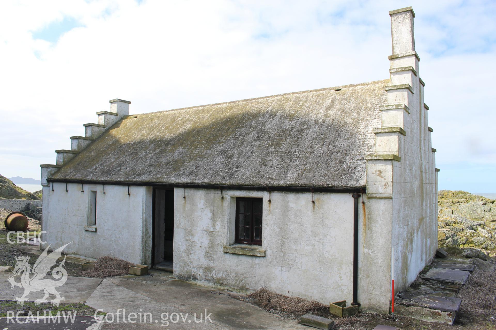 Skerries lighthouse keeper's cottage. Investigator's photographic survey for the CHERISH Project. ? Crown: CHERISH PROJECT 2018. Produced with EU funds through the Ireland Wales Co-operation Programme 2014-2020. All material made freely available through the Open Government Licence.