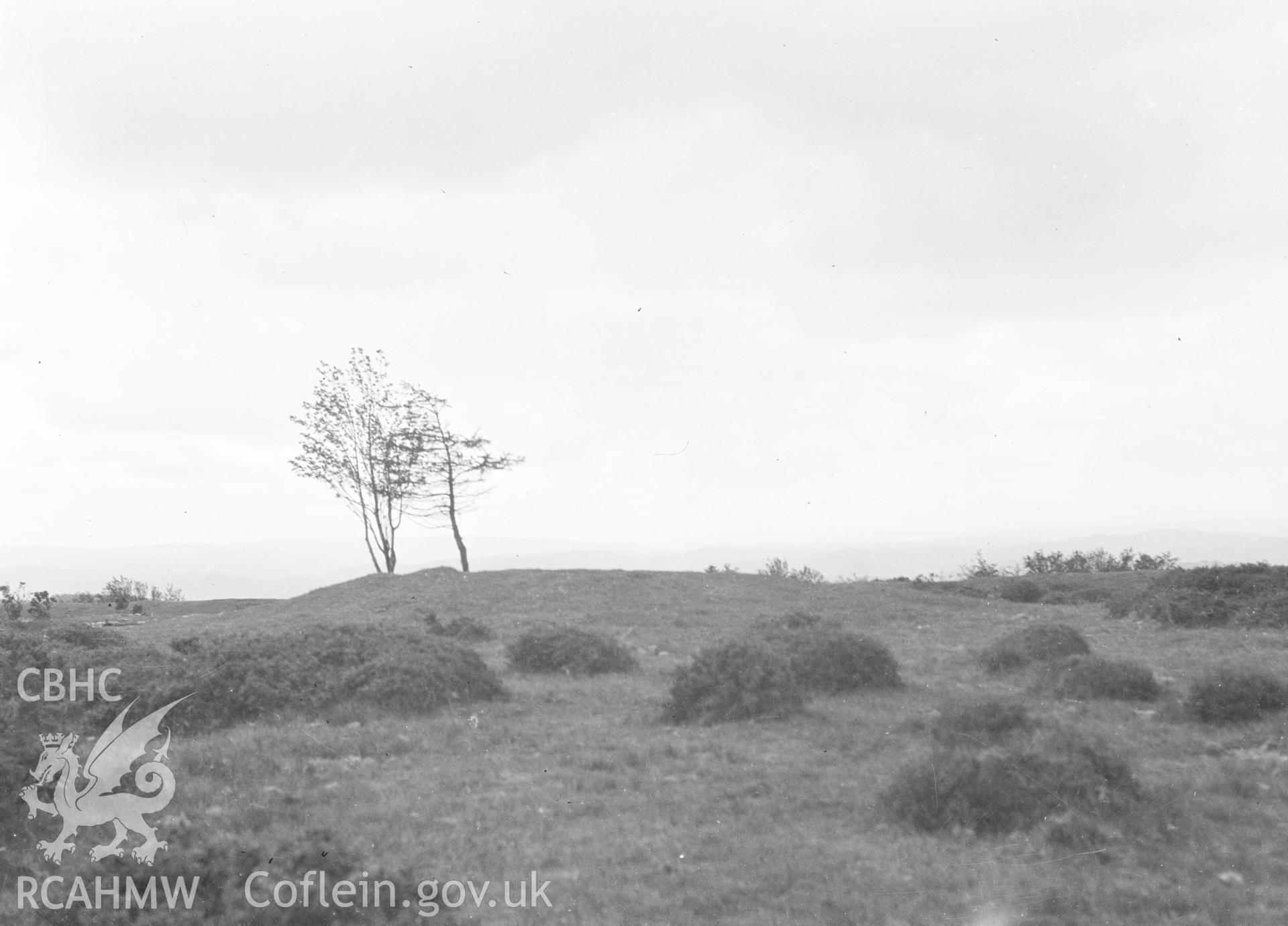 Digital copy of nitrate negative showing Caer Digoll (Beacon Ring) Camp. From the Cadw Monuments in Care Collection.