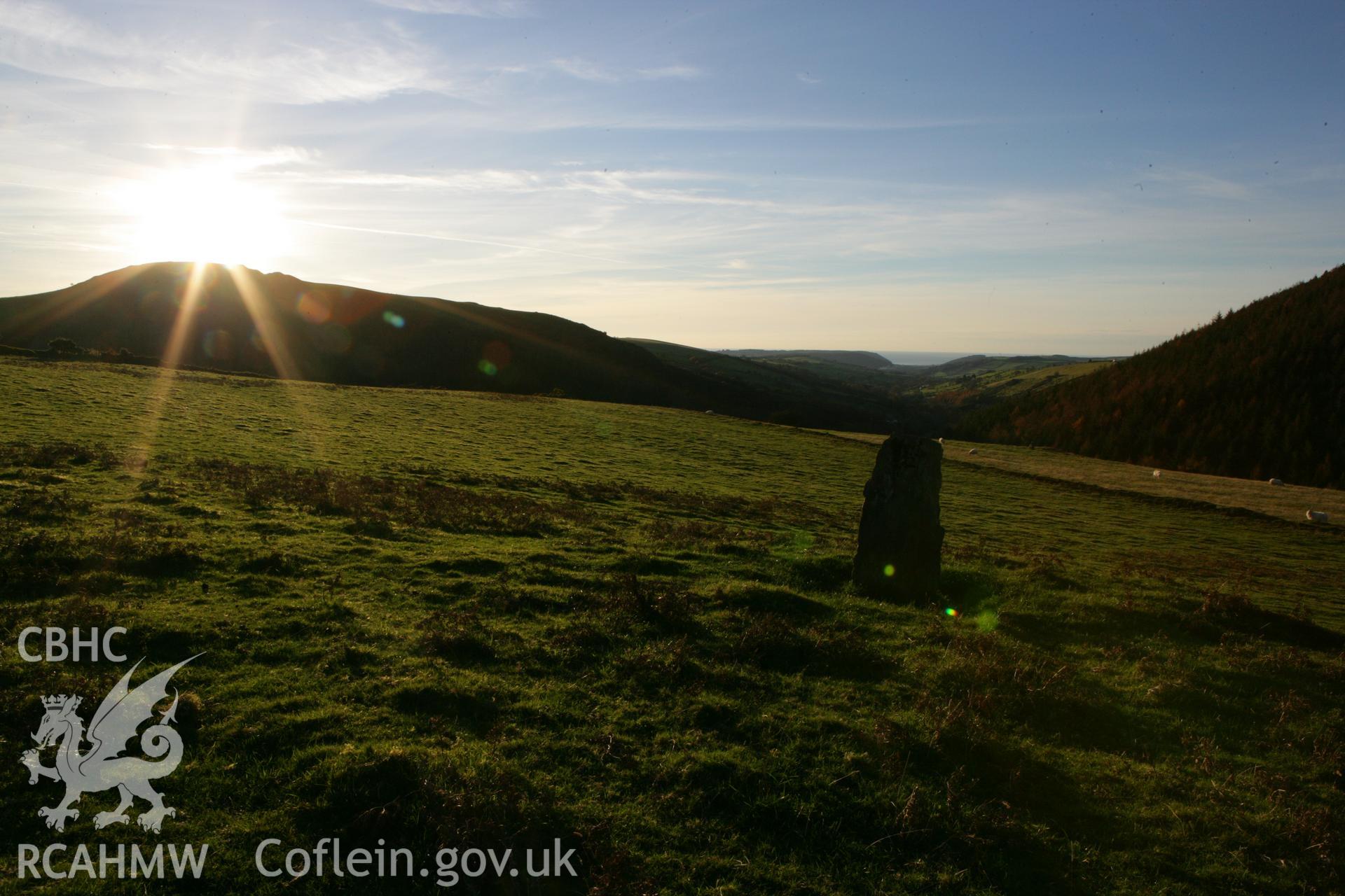 Photographic survey of standing stone pair in winter light, conducted on 15th November 2007.