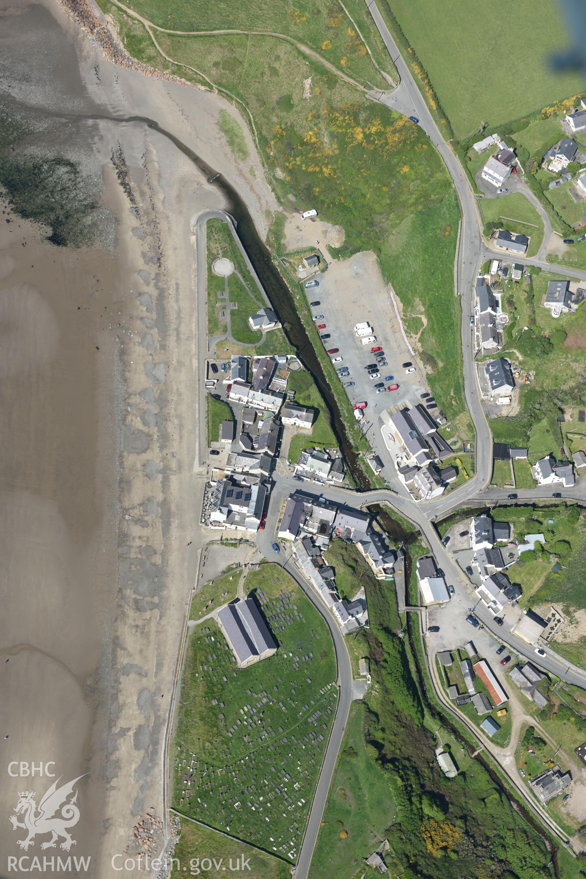 Aerial photography of Aberdaron taken on 3rd May 2017.  Baseline aerial reconnaissance survey for the CHERISH Project. ? Crown: CHERISH PROJECT 2017. Produced with EU funds through the Ireland Wales Co-operation Programme 2014-2020. All material made fre