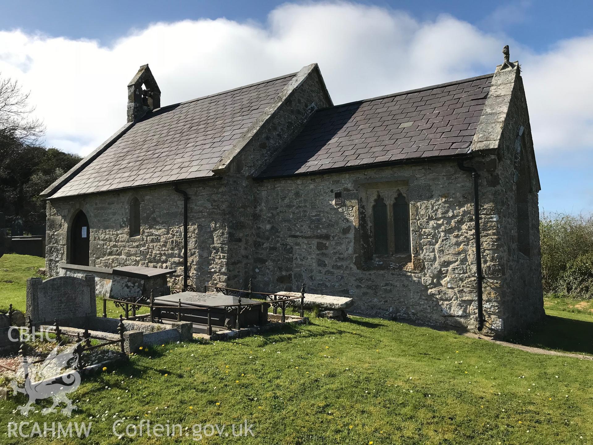 Colour photo showing view of St. Michaels Church, Llanfihangel Din Sylwy, taken by Paul R. Davis, 2018.