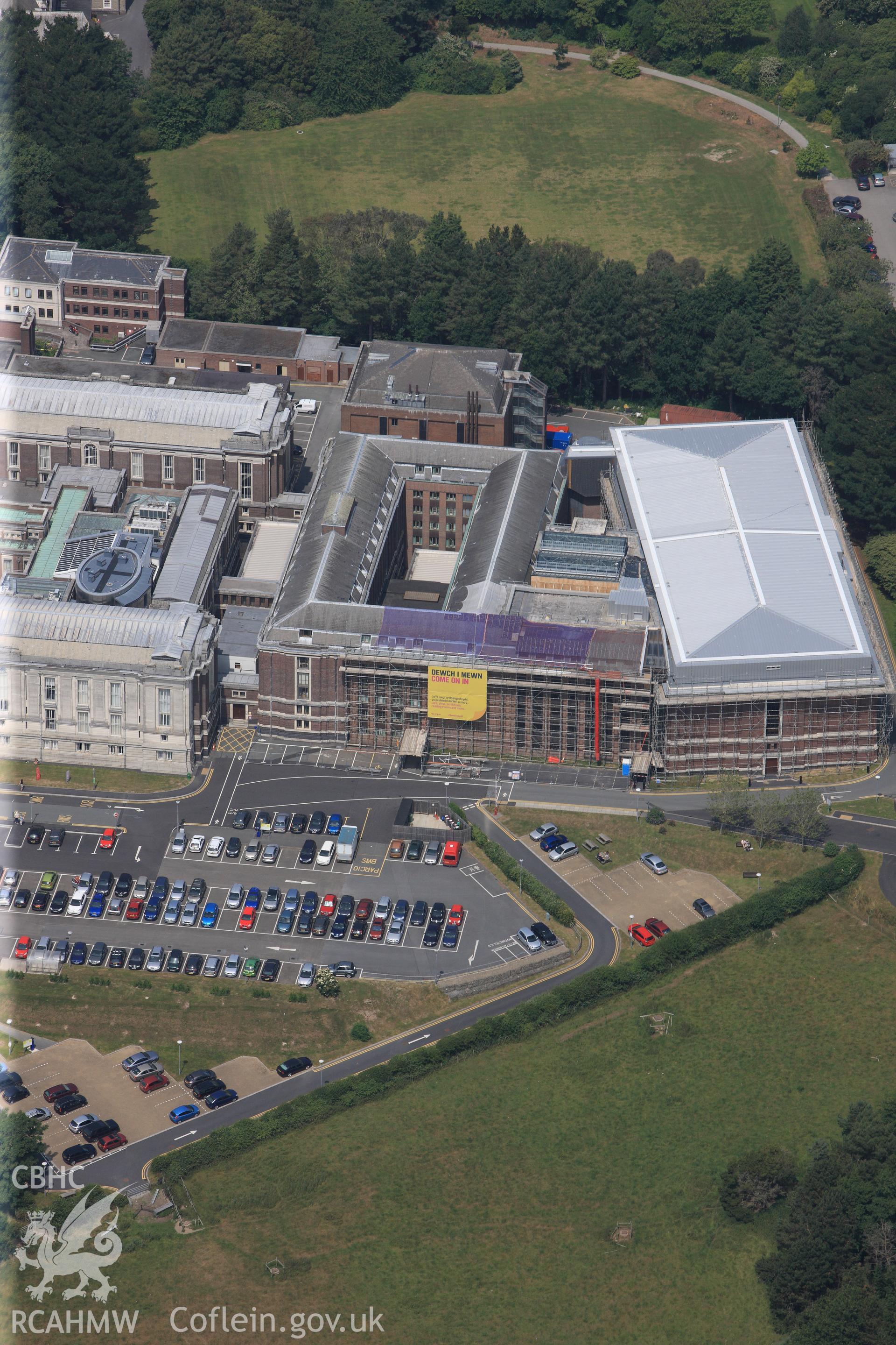 National Library of Wales, Aberystwyth. Oblique aerial photograph taken during the Royal Commission?s programme of archaeological aerial reconnaissance by Toby Driver on 12th July 2013.