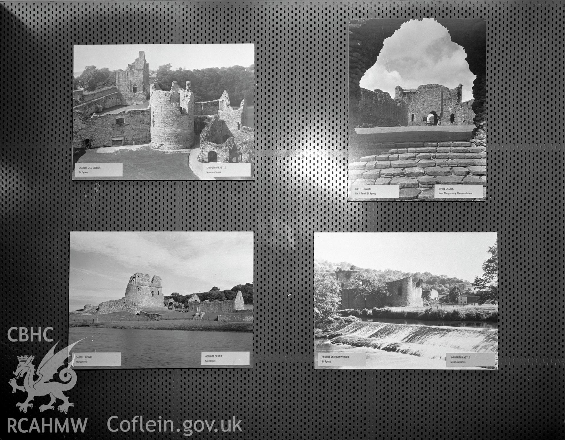 Digital copy of a black and white negative showing Ancient Monuments Exhibition, Welsh Tourer, Vivian Art Gallery, Swansea. From Cadw Monuments in Care Collection.